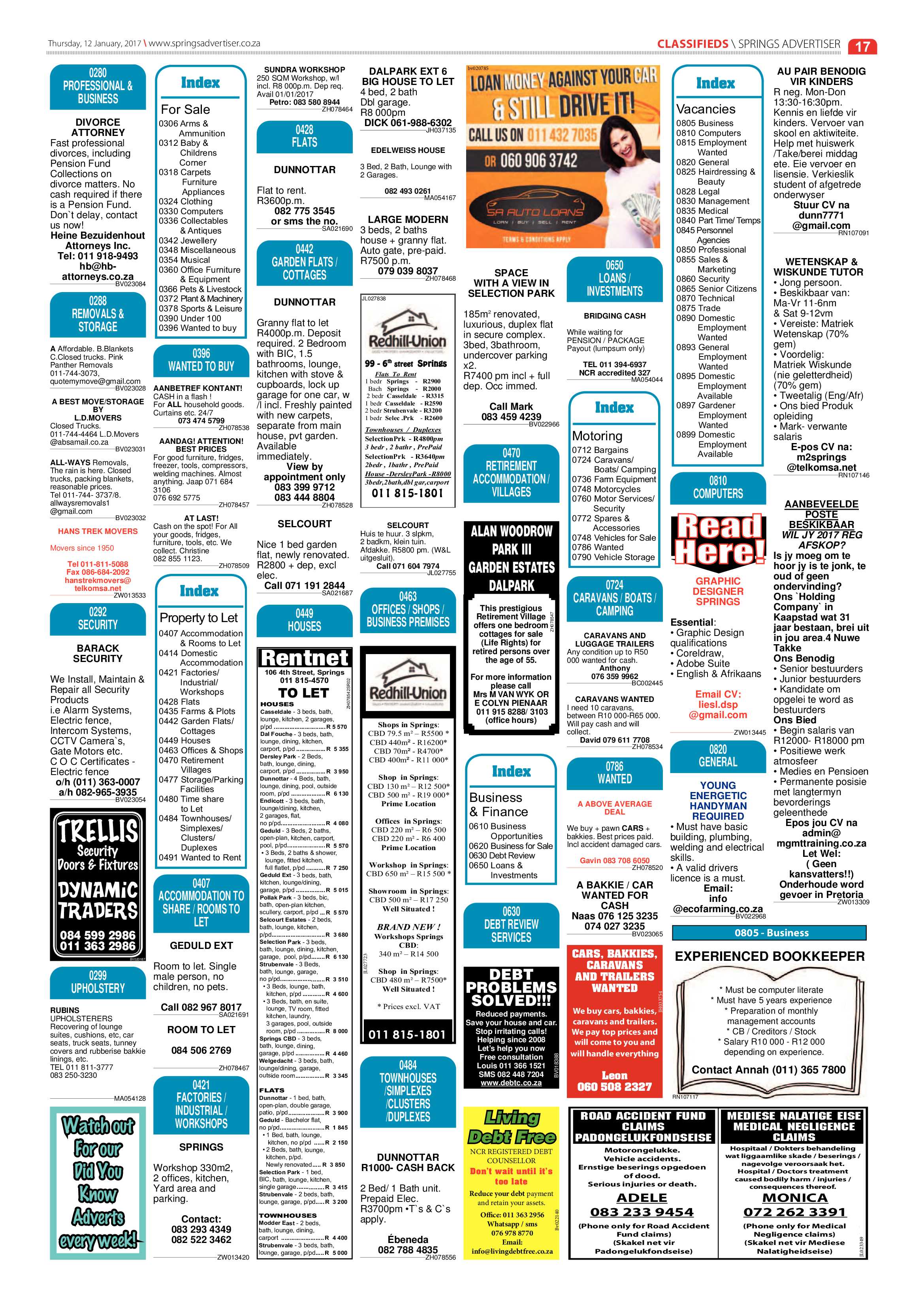 Springs Advertiser 12 January 2017 page 17