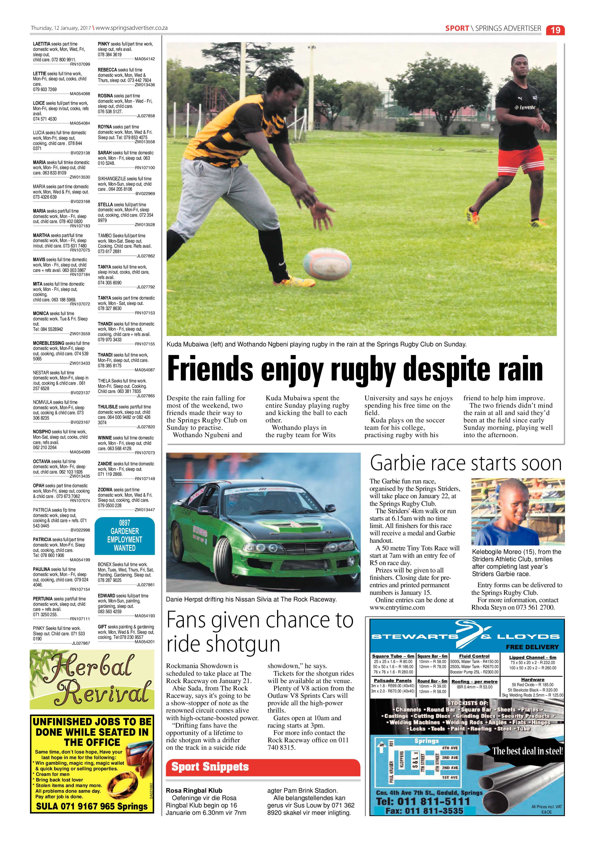 Springs Advertiser 12 January 2017 page 19