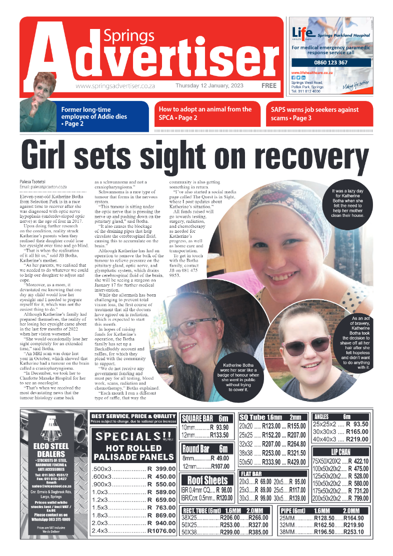 Springs Advertiser 12 January 2023 page 1