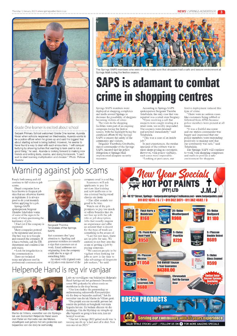 Springs Advertiser 12 January 2023 page 3