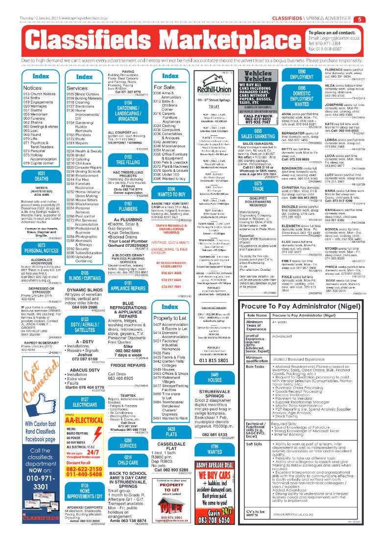 Springs Advertiser 12 January 2023 page 5