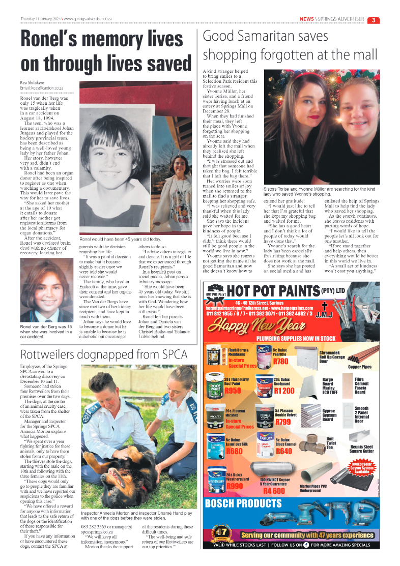 Springs Advertiser 12 January 2024 page 3