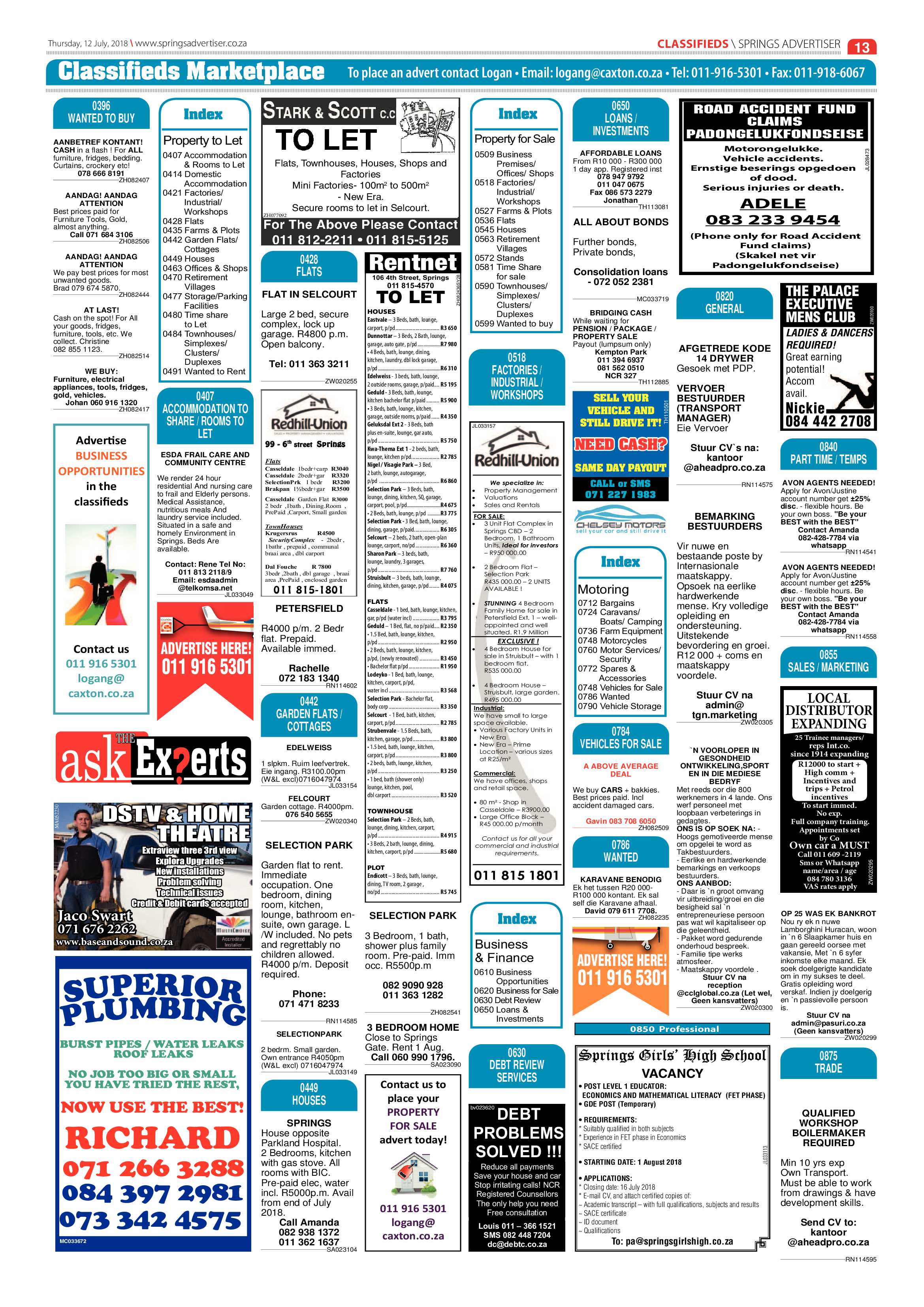 Springs Advertiser 12 July 2018 page 13