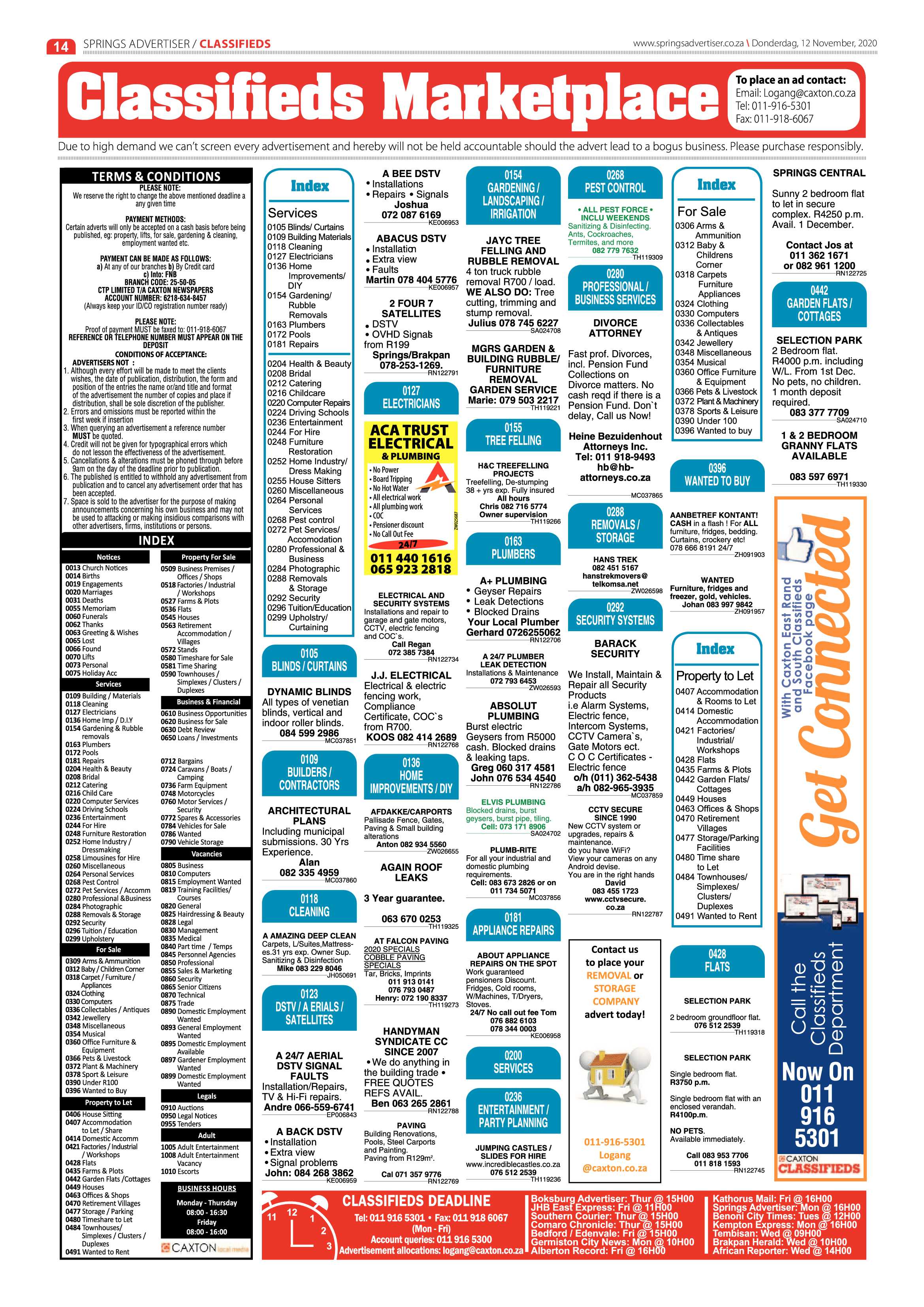 Springs Advertiser 12 November  2020 page 14