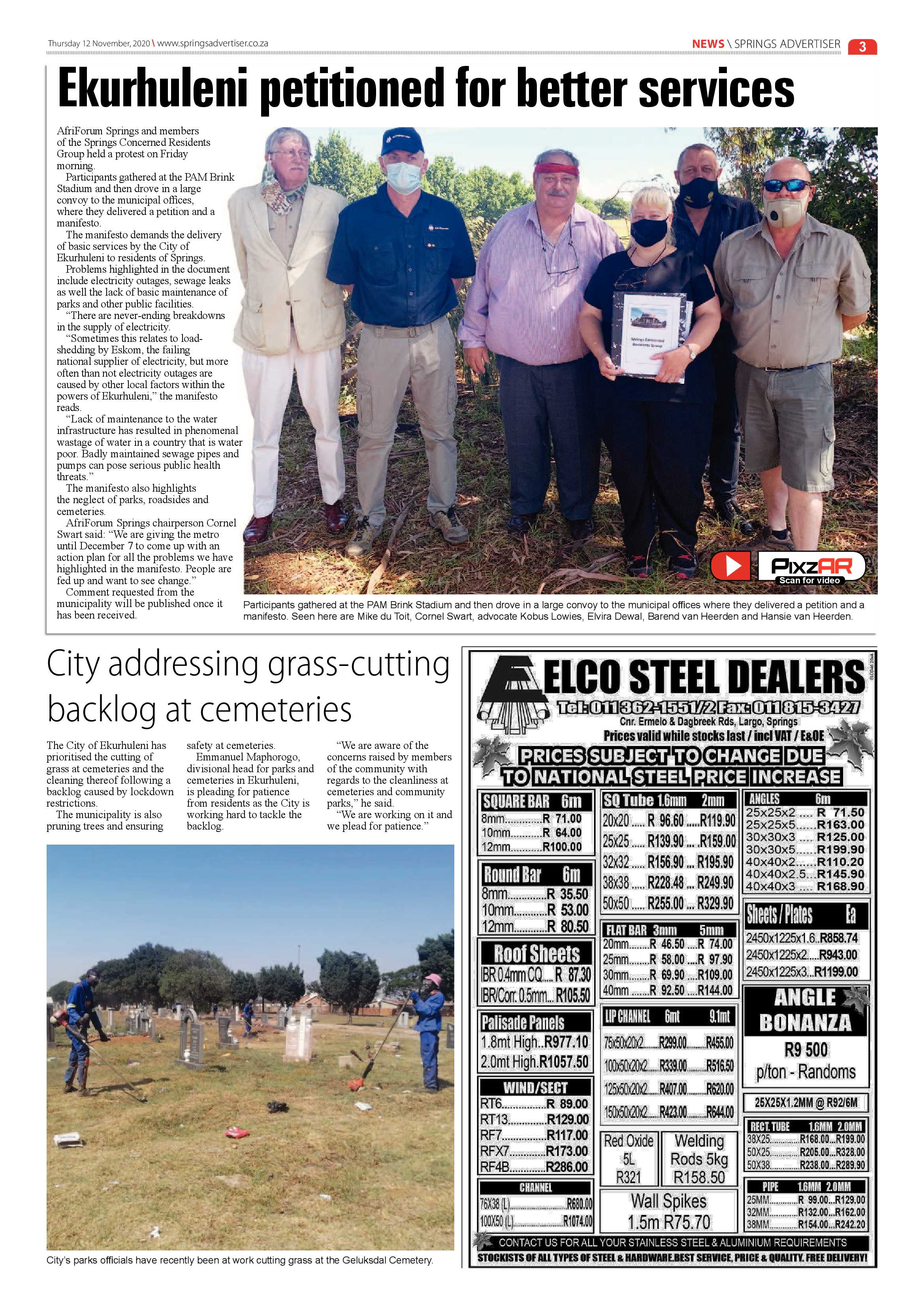 Springs Advertiser 12 November  2020 page 3