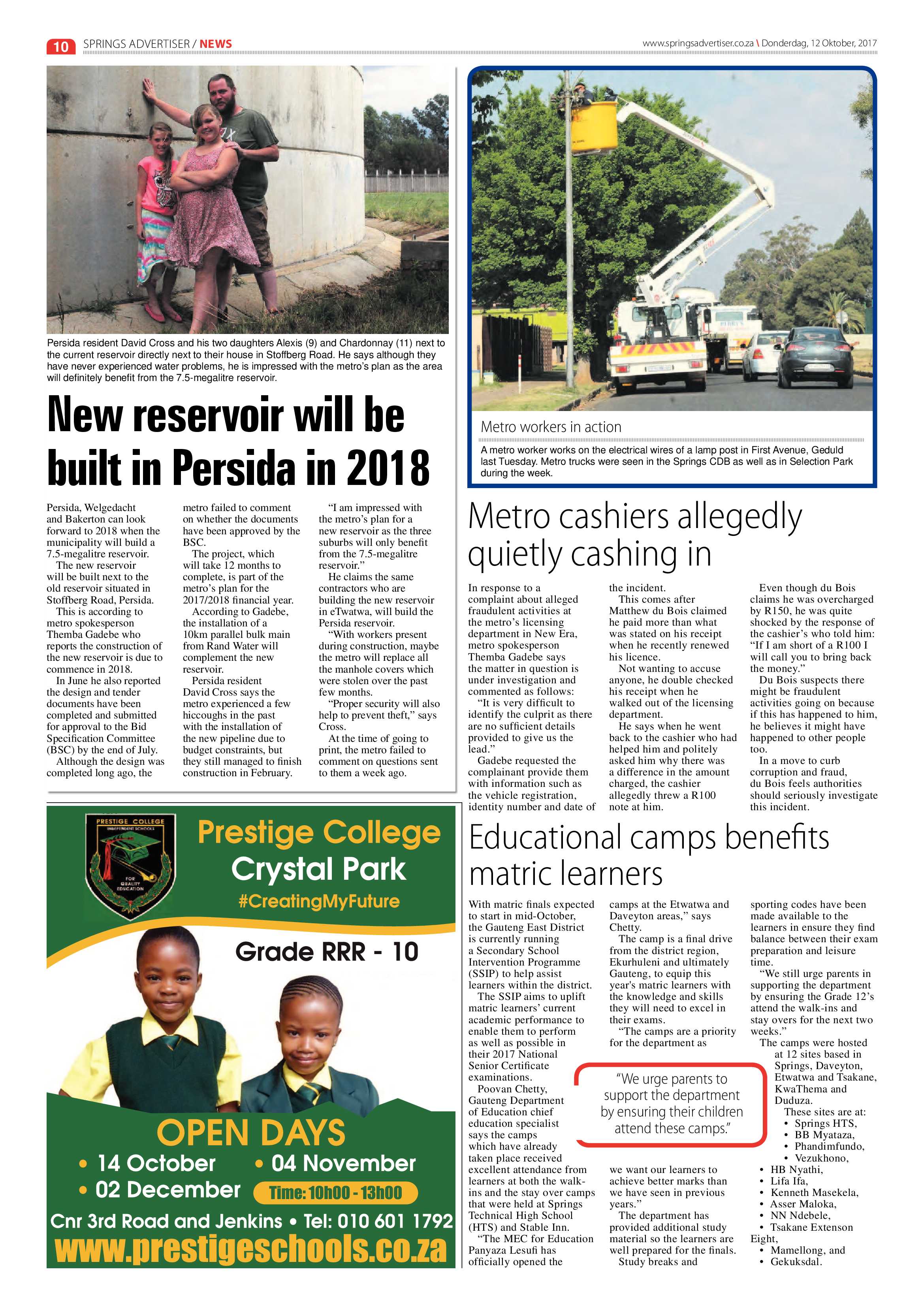 Springs Advertiser 12 October 2017 page 10