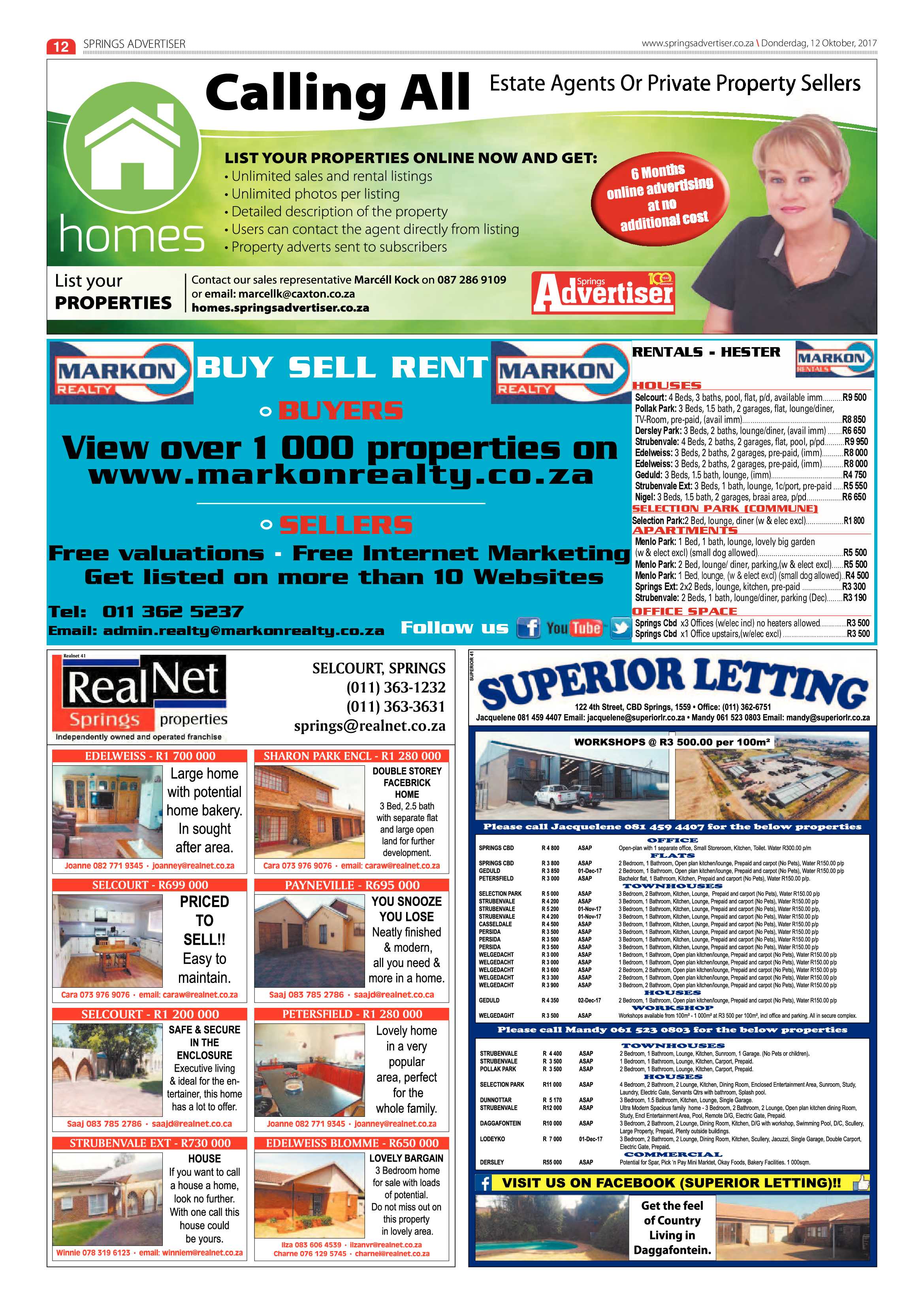Springs Advertiser 12 October 2017 page 12