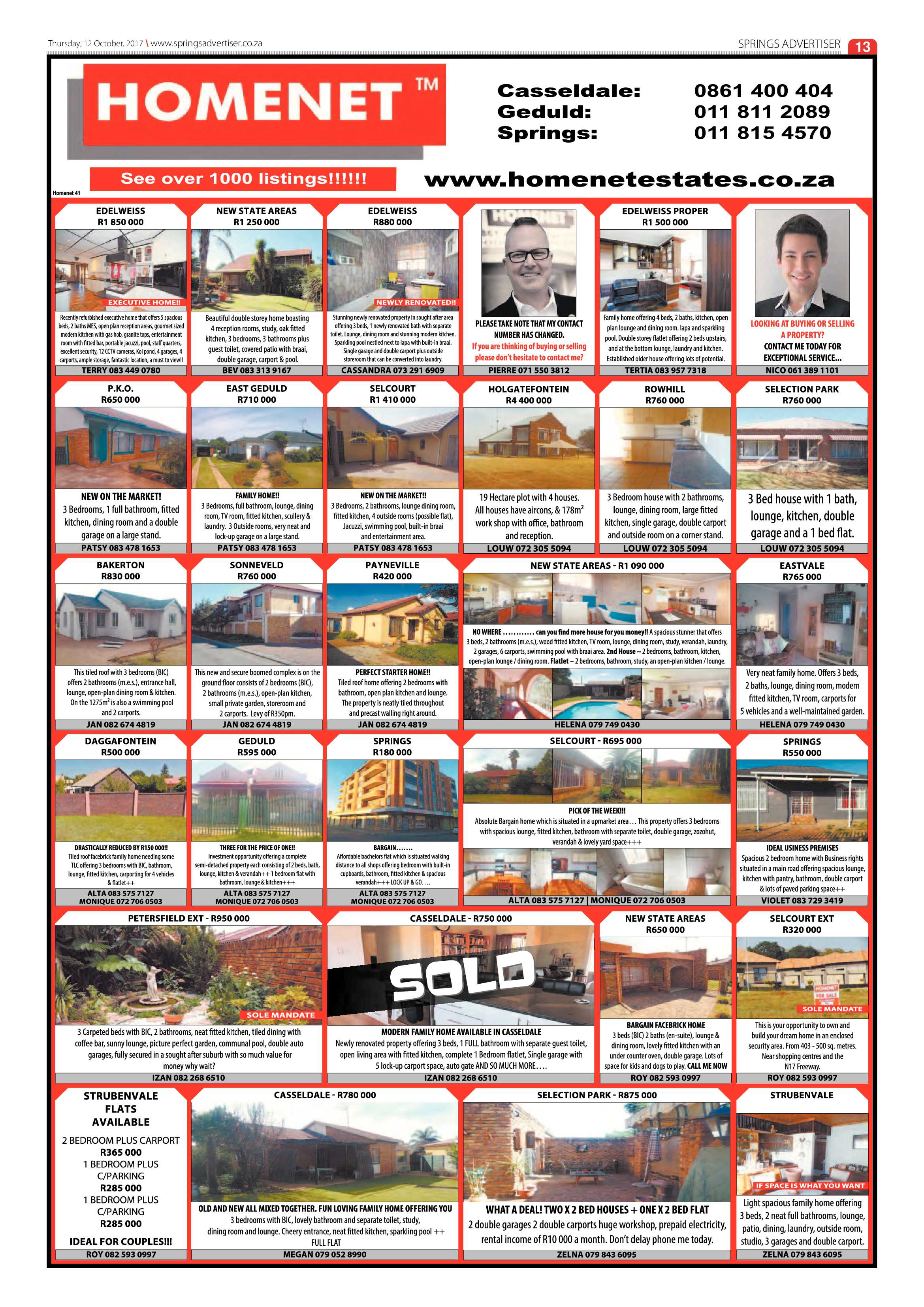 Springs Advertiser 12 October 2017 page 13