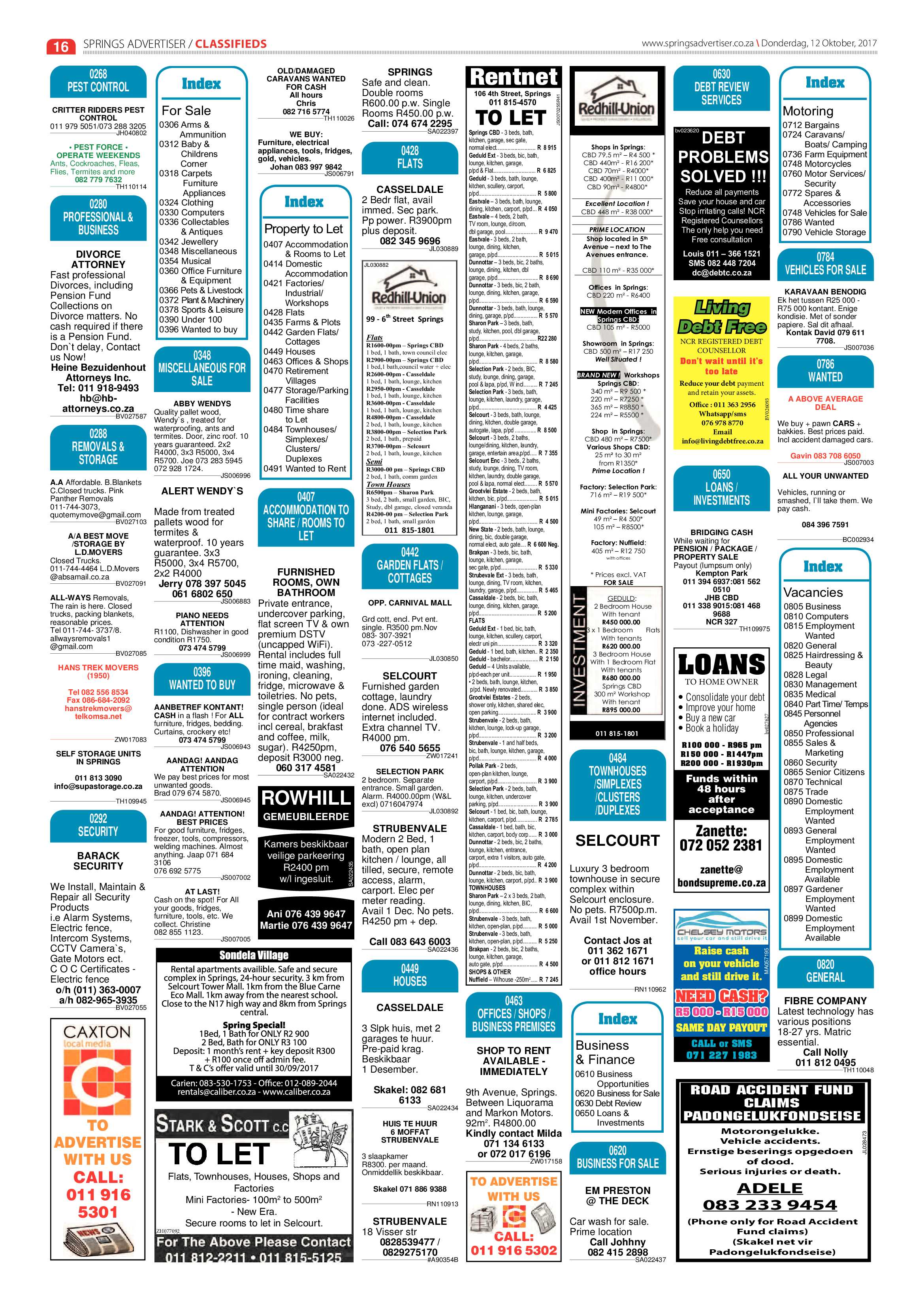 Springs Advertiser 12 October 2017 page 16