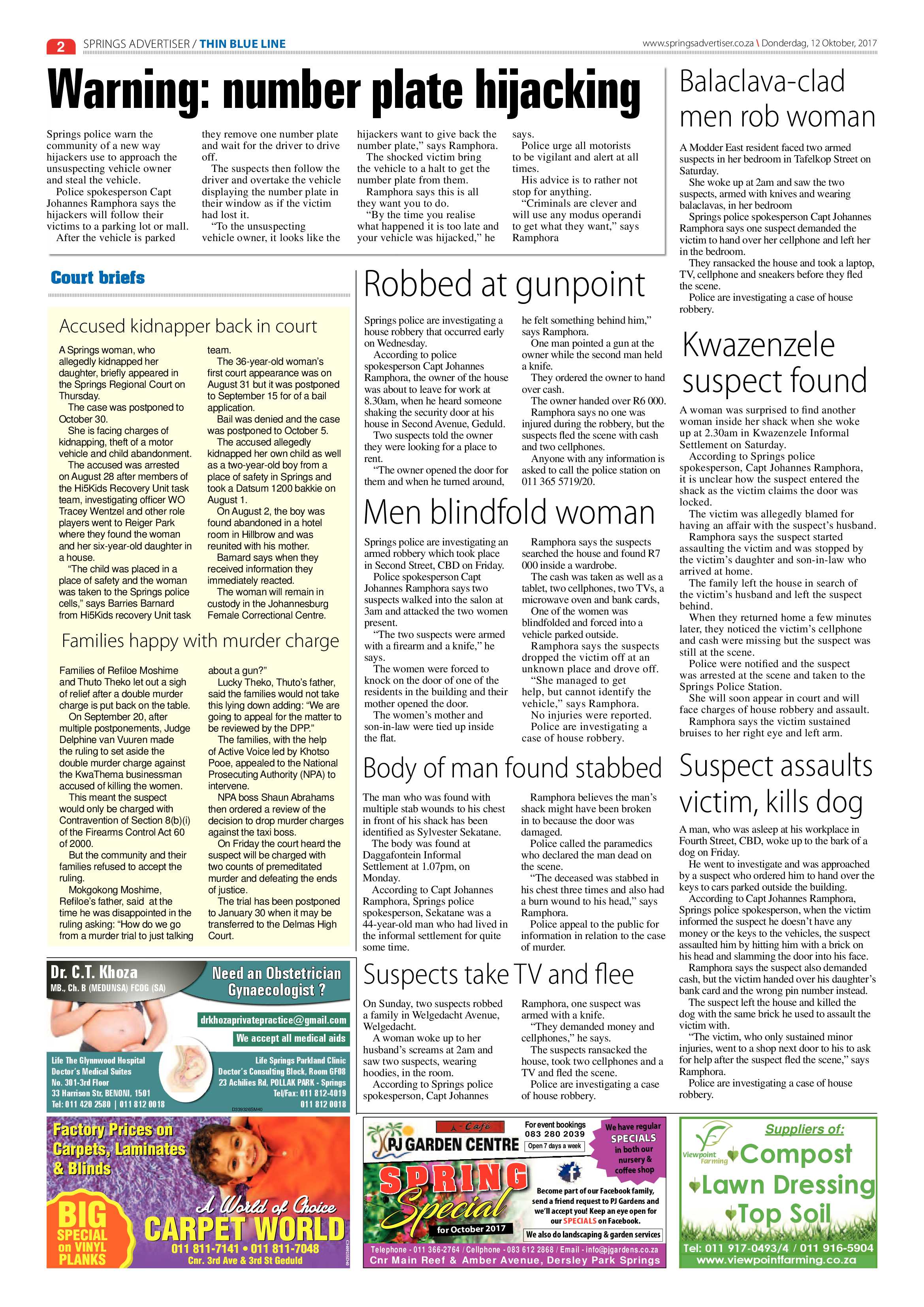 Springs Advertiser 12 October 2017 page 2