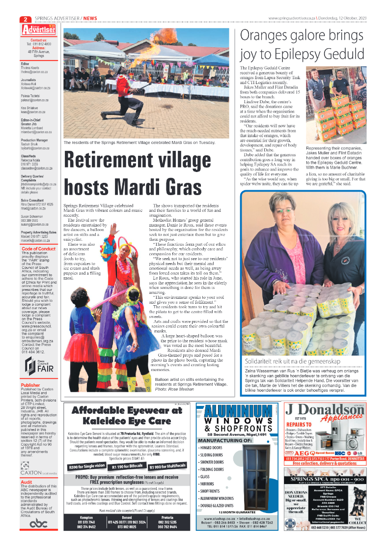 Springs Advertiser 12 October 2023 page 2