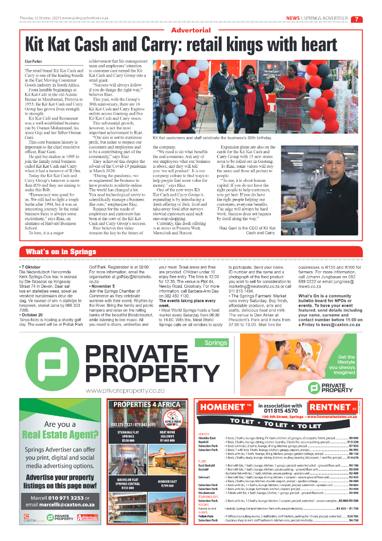 Springs Advertiser 12 October 2023 page 7