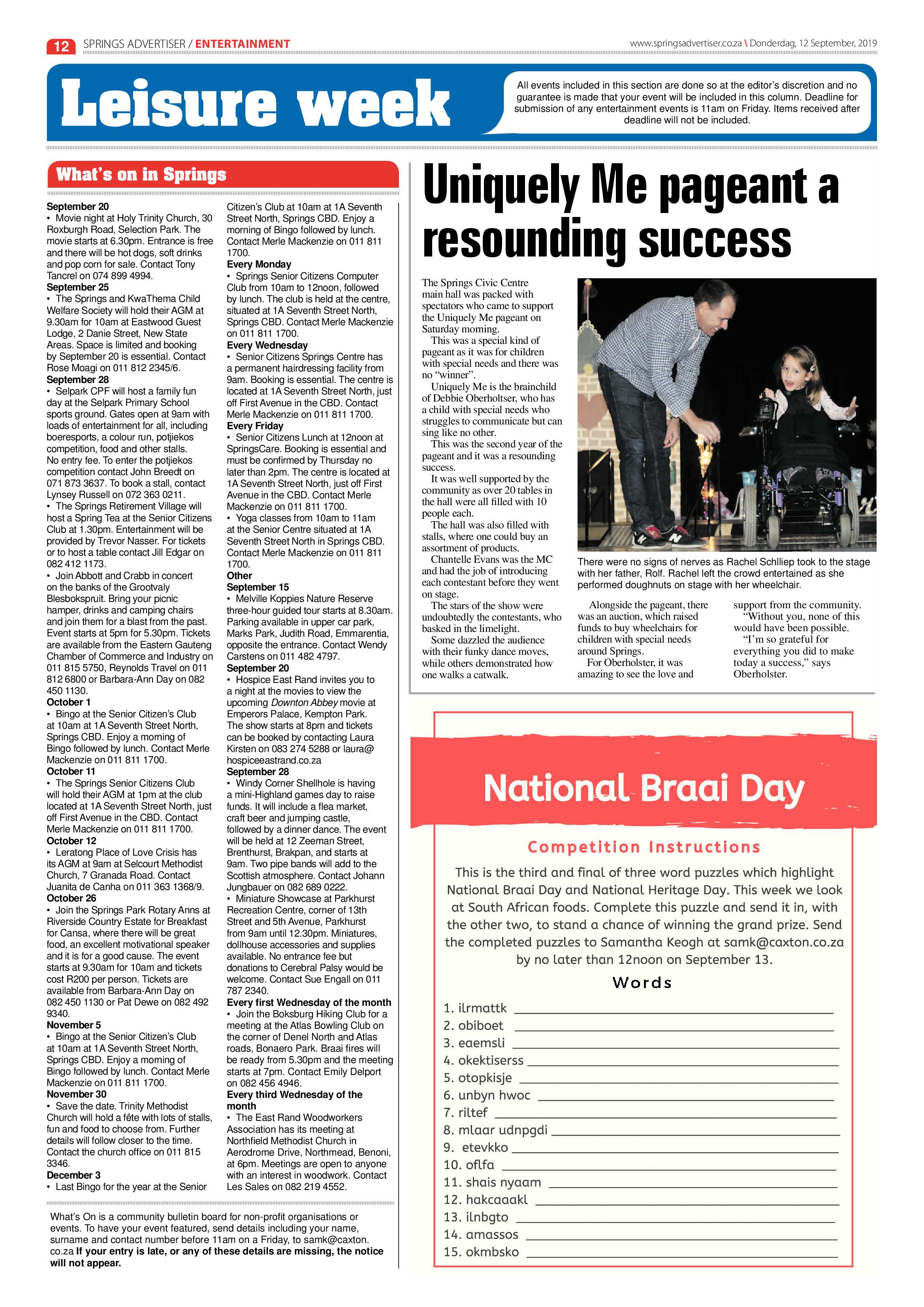 Springs Advertiser 12 September 2019 page 12