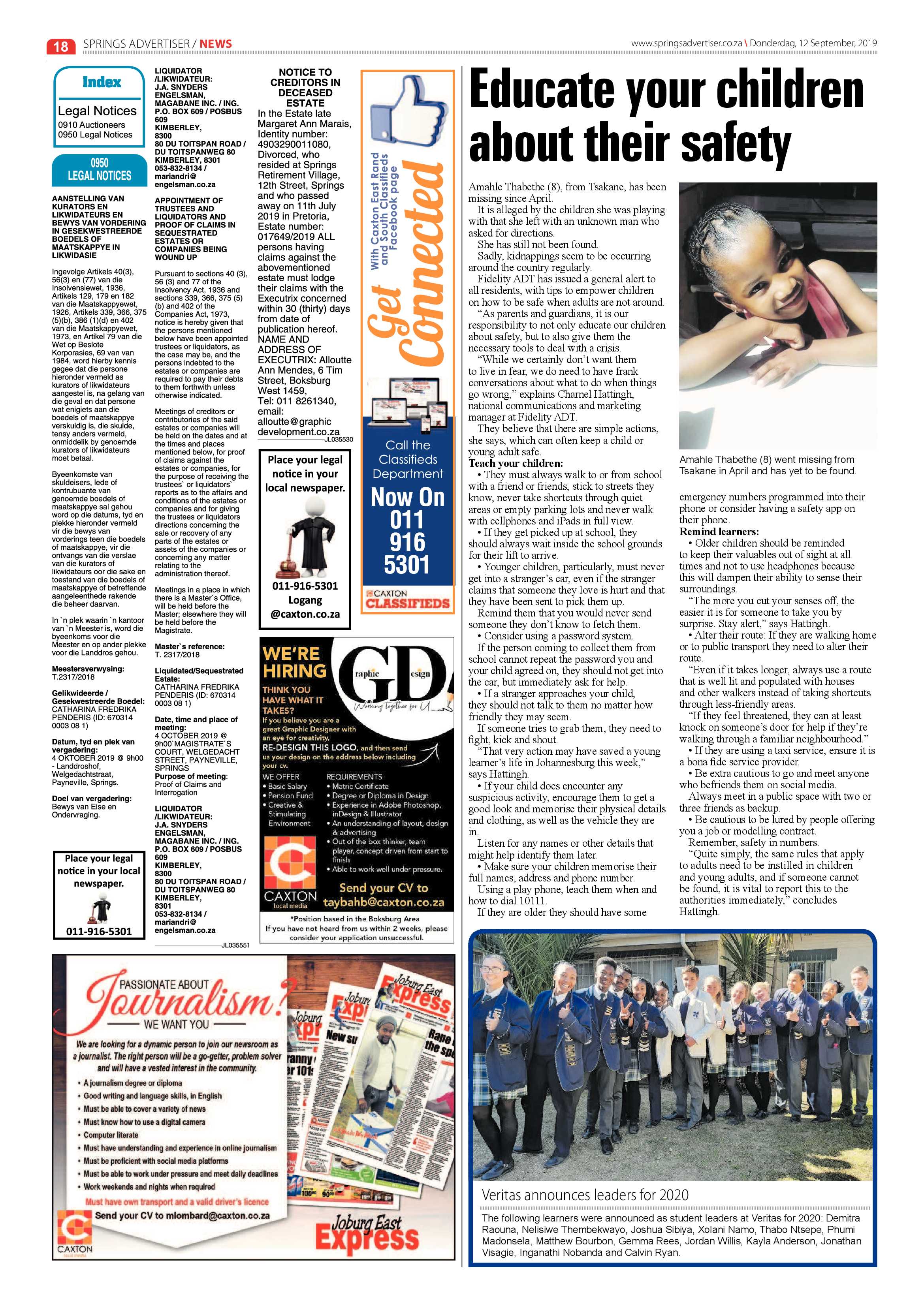 Springs Advertiser 12 September 2019 page 18