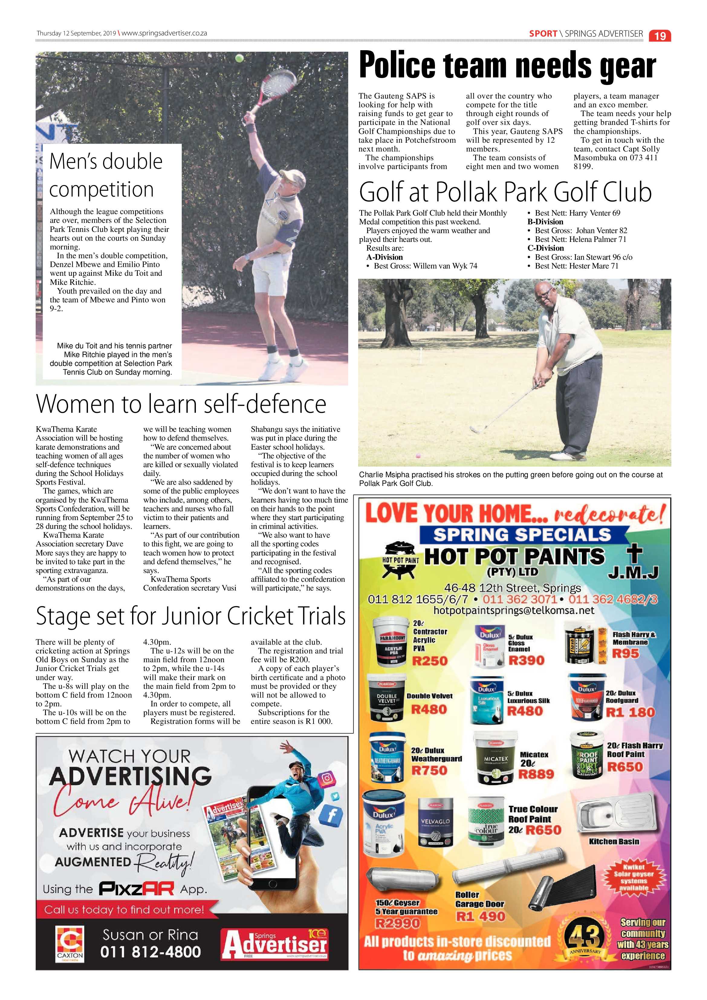 Springs Advertiser 12 September 2019 page 19