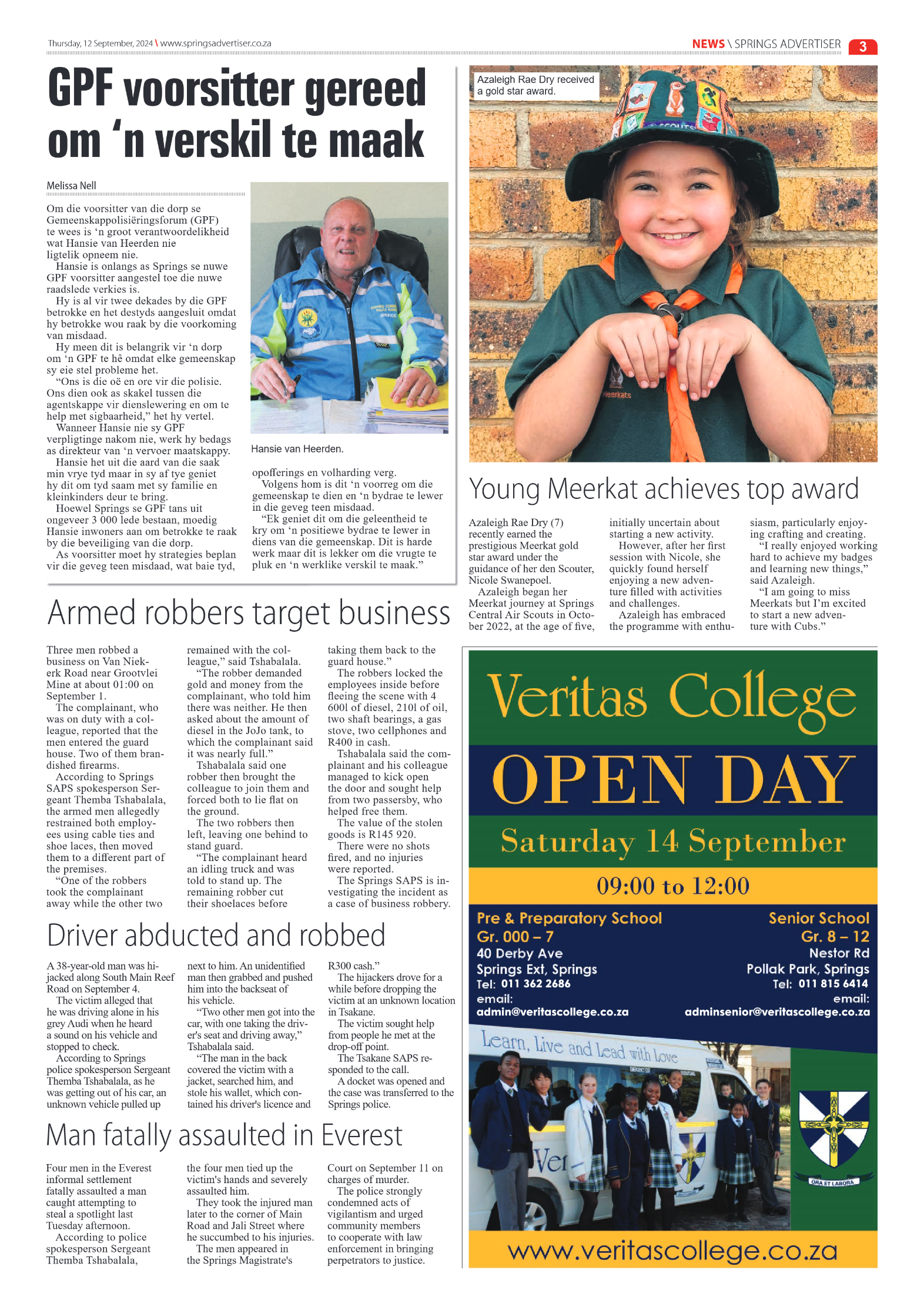 Springs Advertiser 12 September 2024 page 3