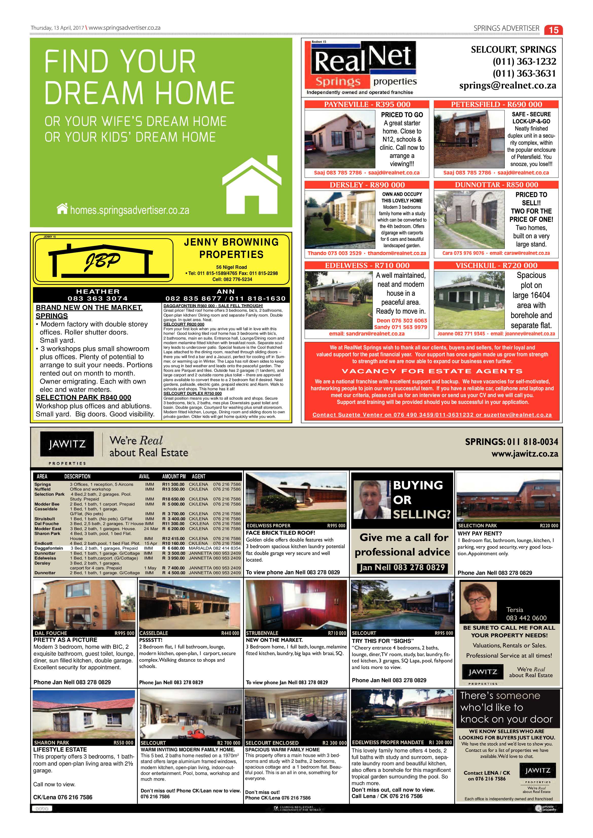 Springs Advertiser 13 April 2017 page 15