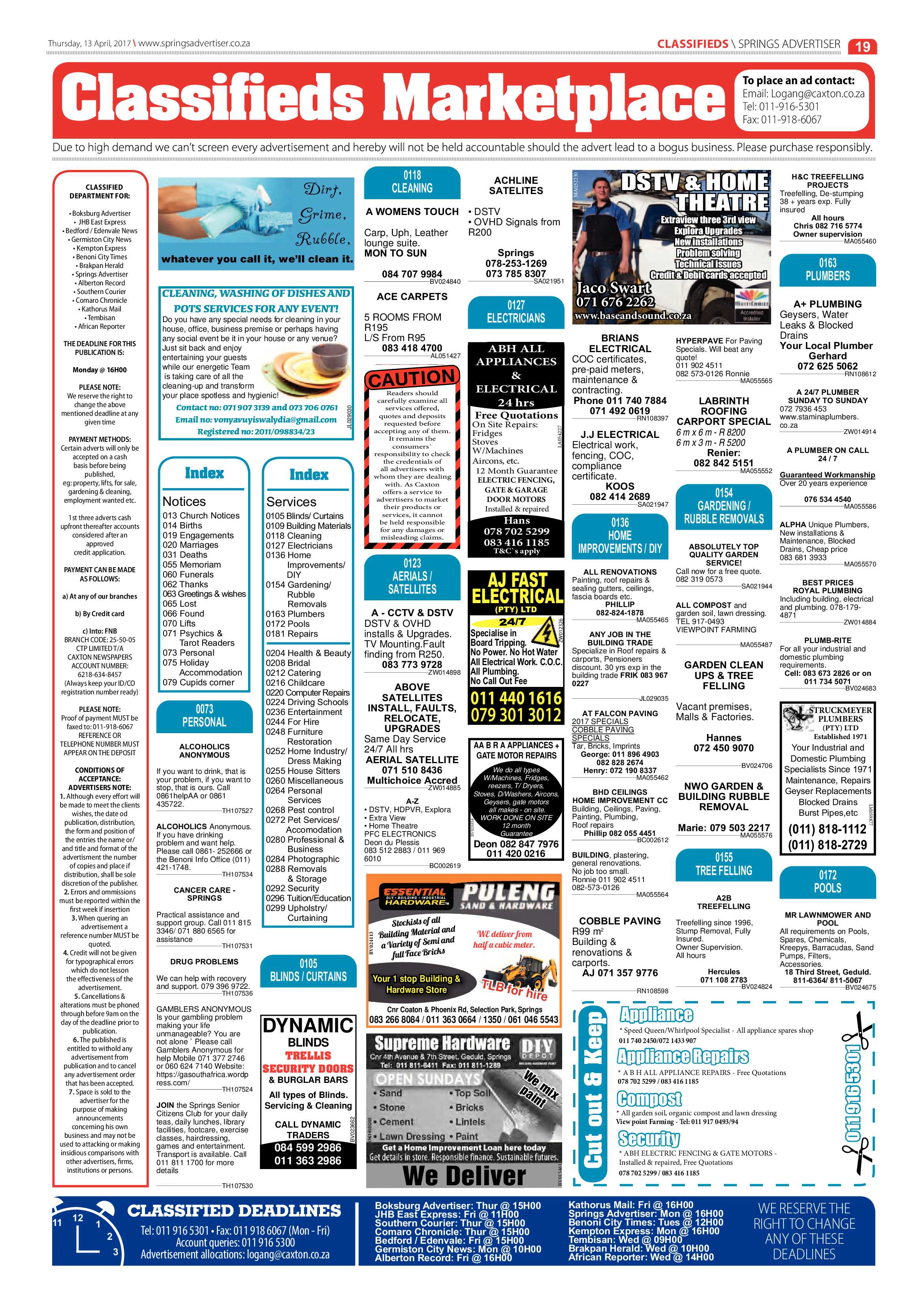 Springs Advertiser 13 April 2017 page 19