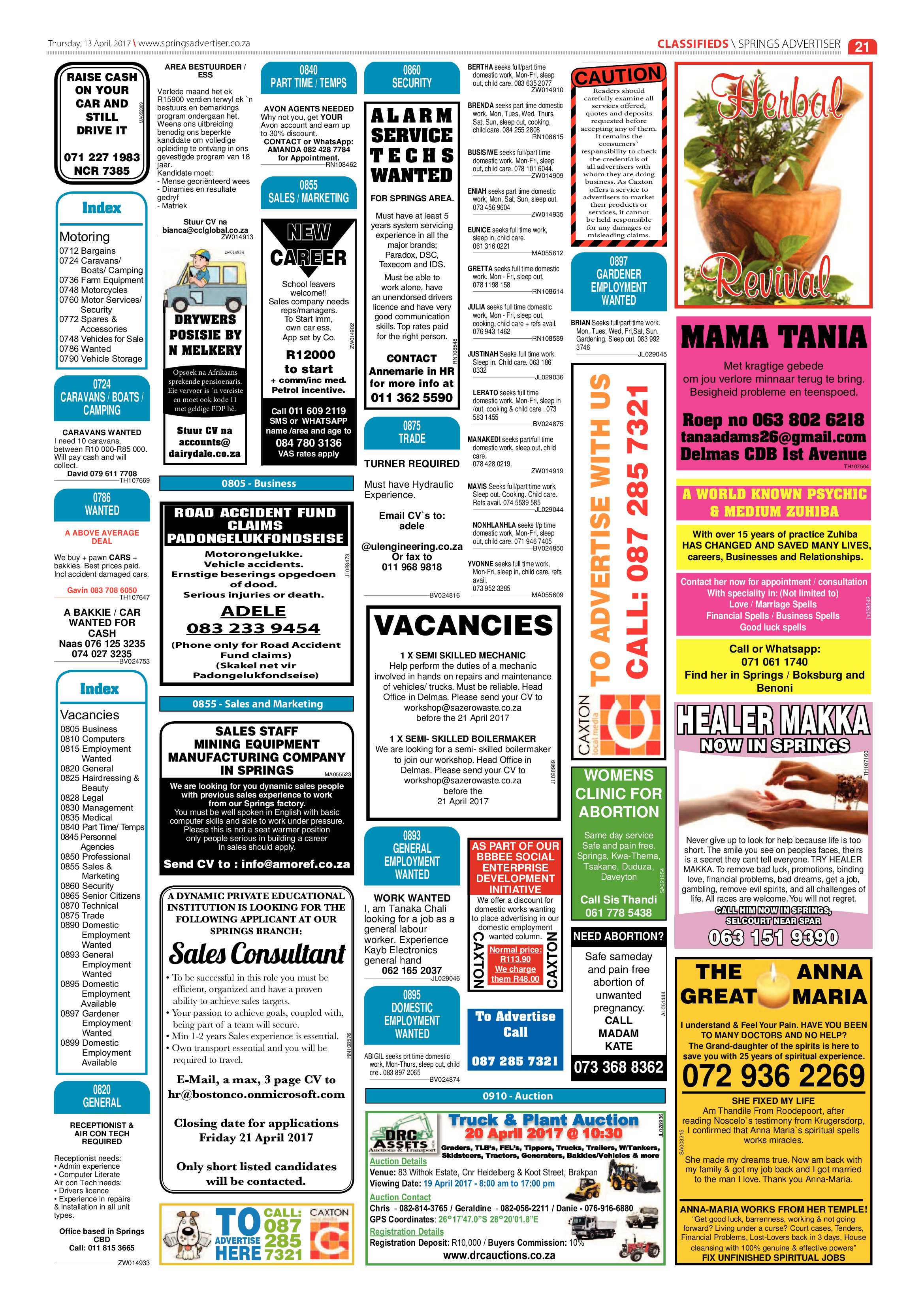 Springs Advertiser 13 April 2017 page 21