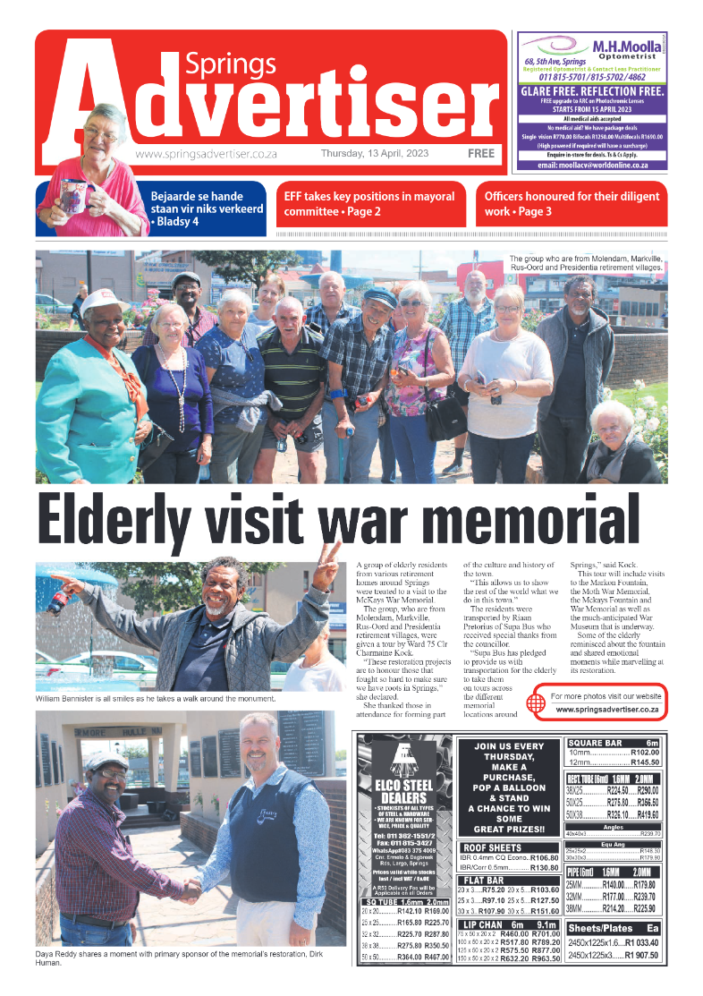 Springs Advertiser 13 April 2023 page 1