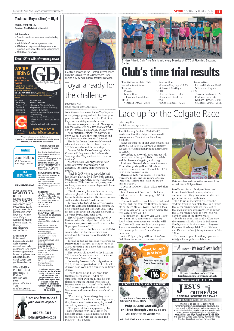 Springs Advertiser 13 April 2023 page 11