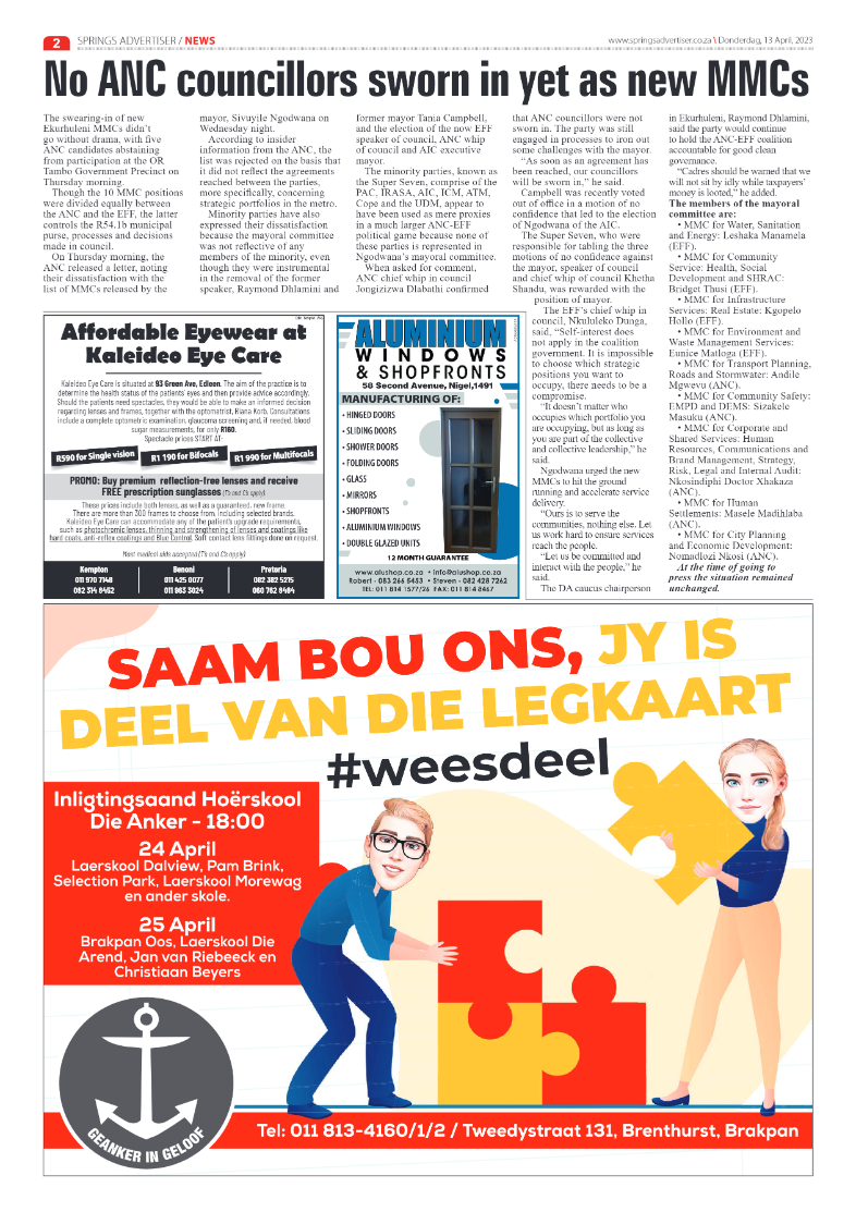 Springs Advertiser 13 April 2023 page 2