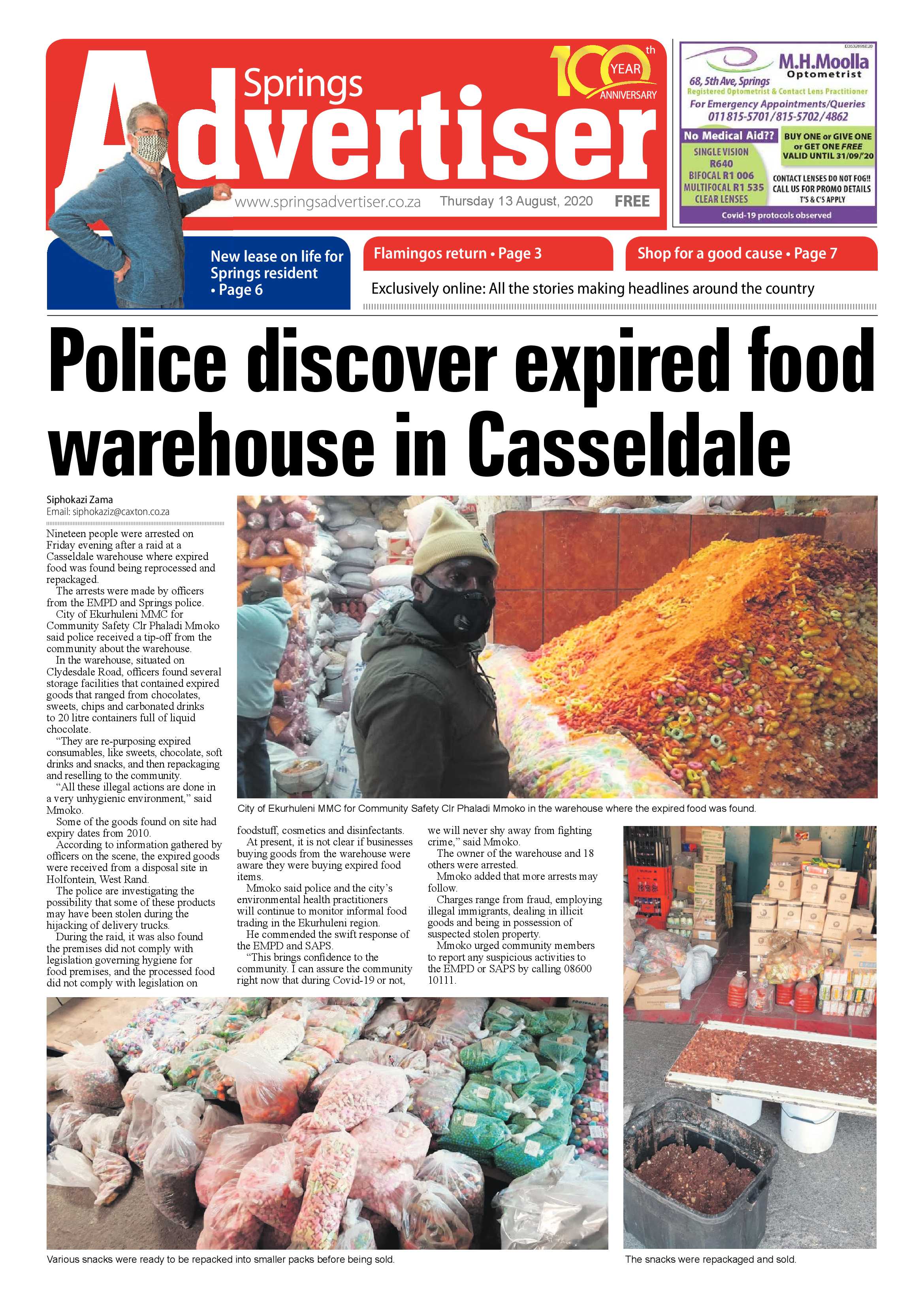 Springs Advertiser 13 August 2020 page 1