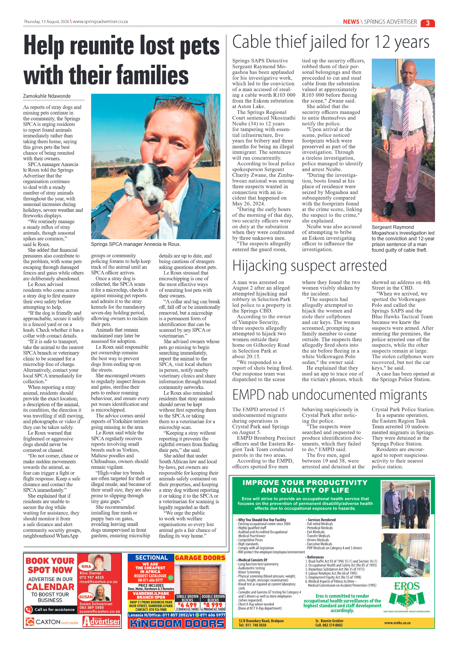 Springs Advertiser 13 August 2026 page 3