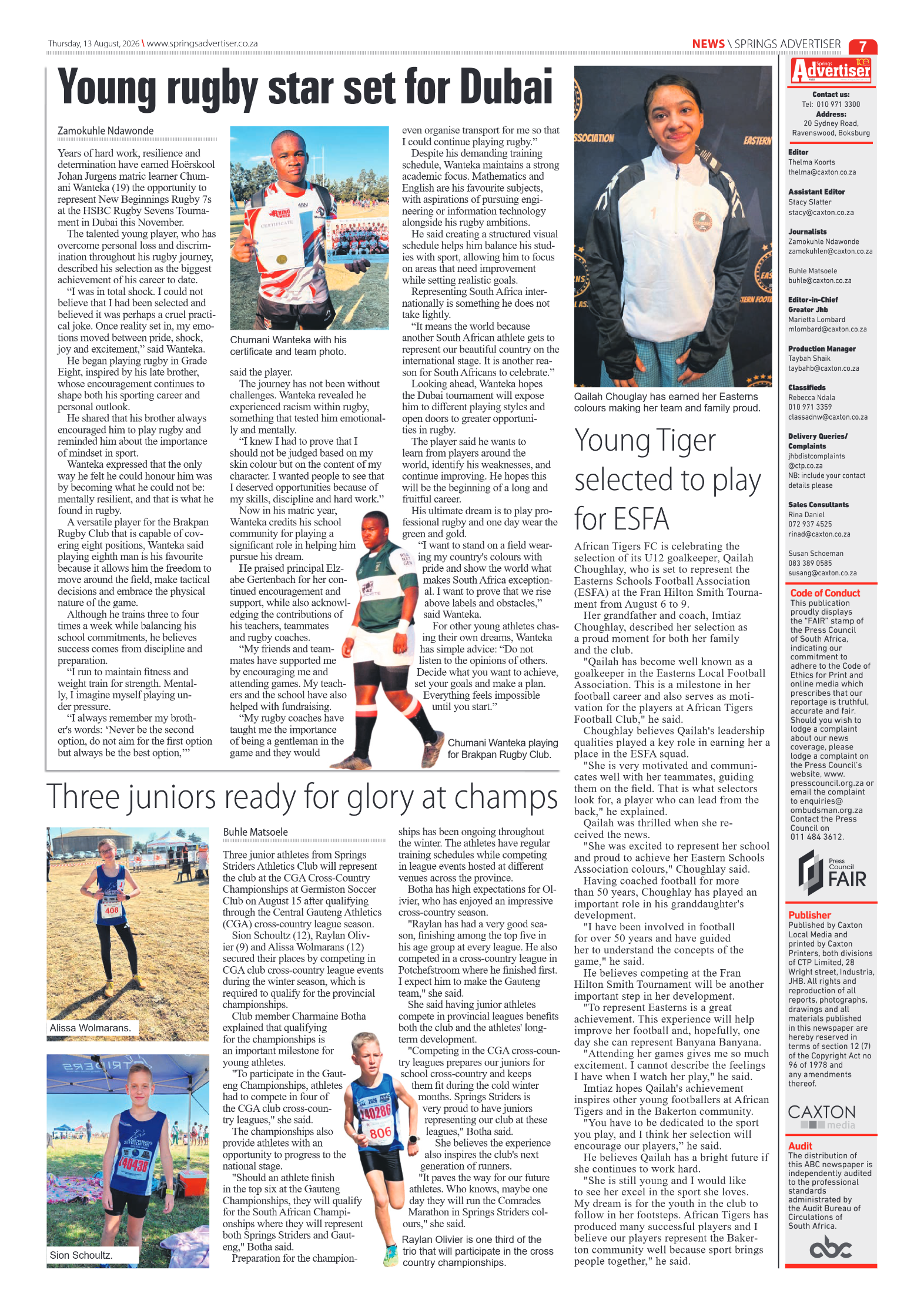 Springs Advertiser 13 August 2026 page 7