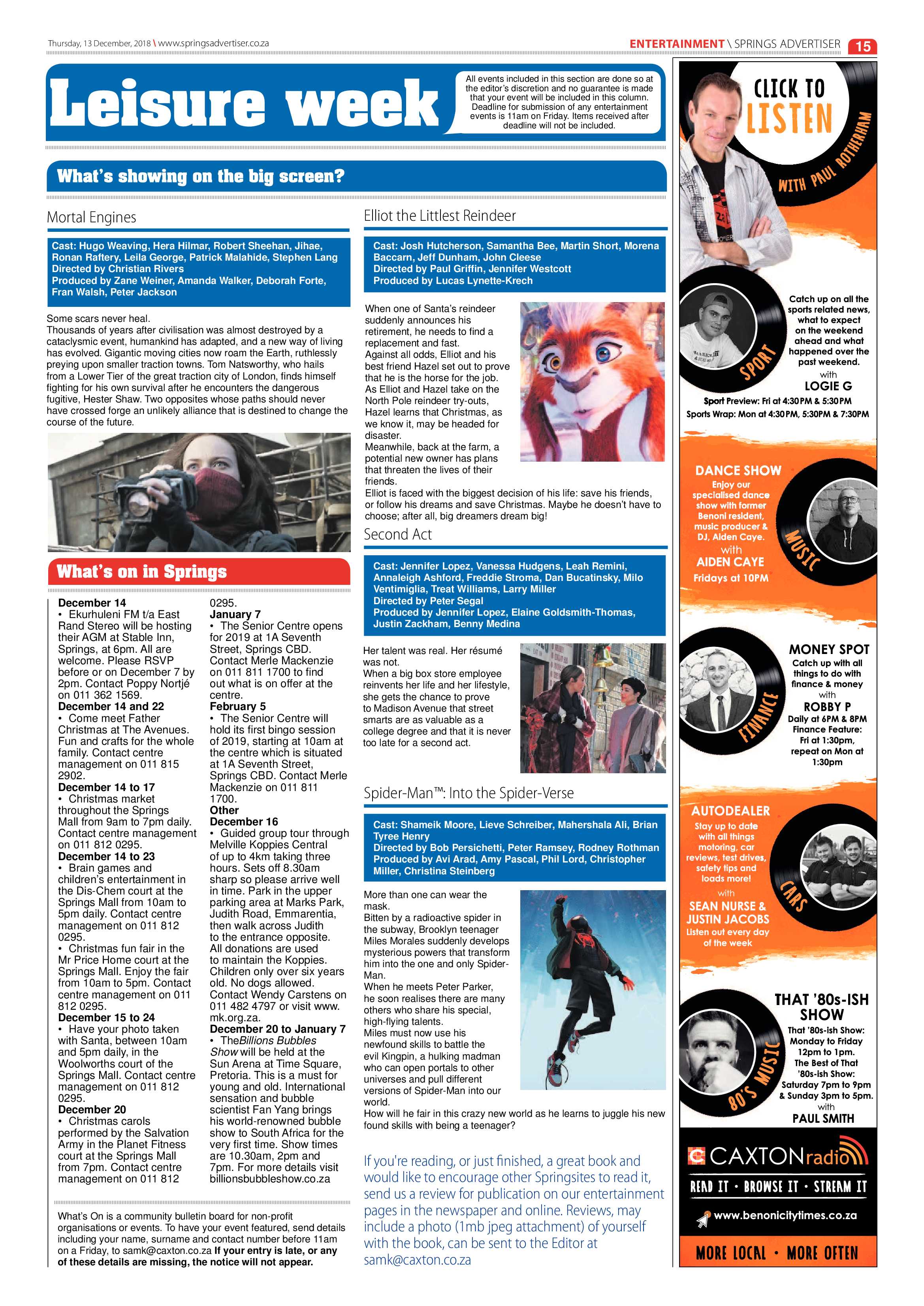 Springs Advertiser 13 December 2018 page 15