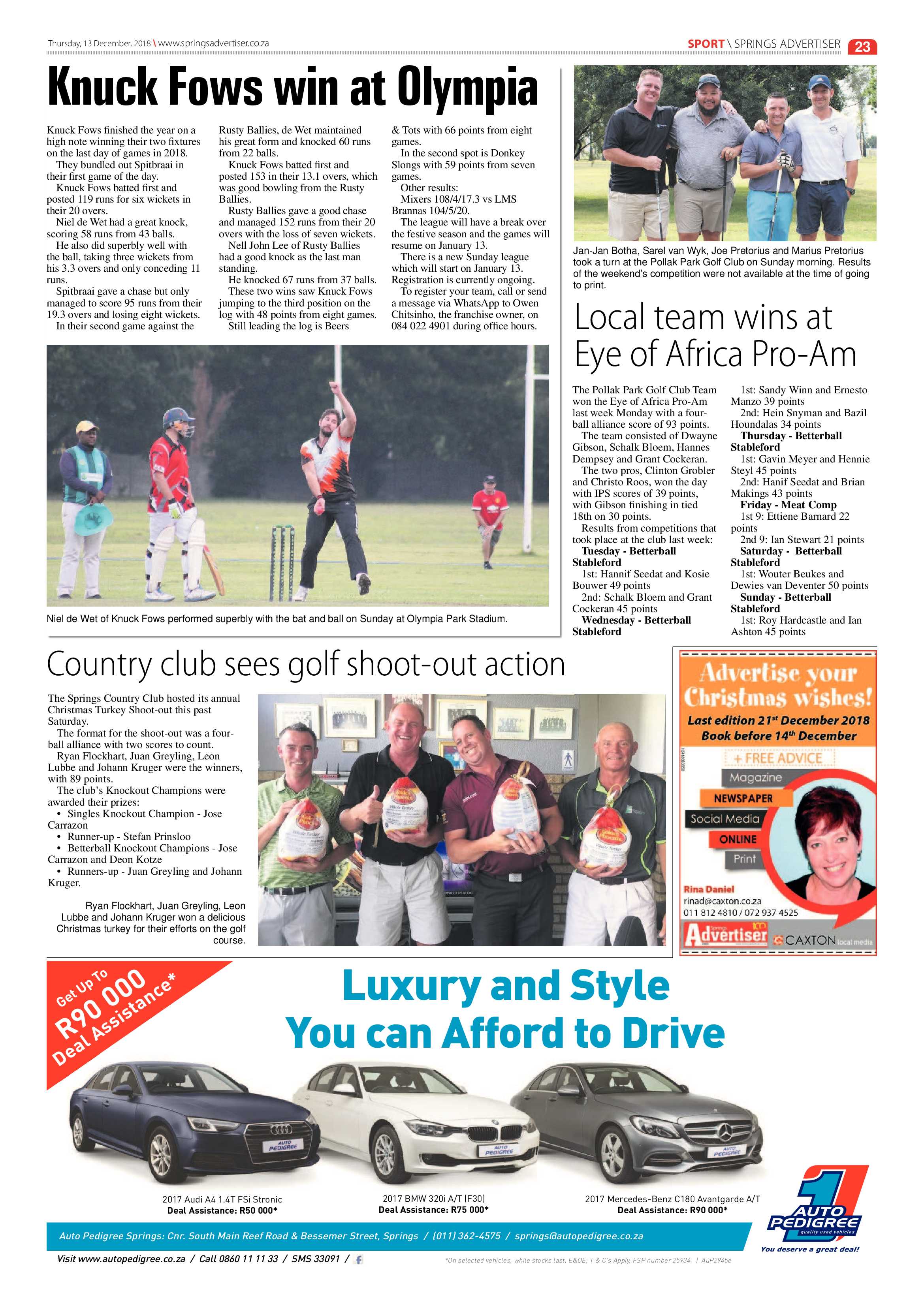 Springs Advertiser 13 December 2018 page 23