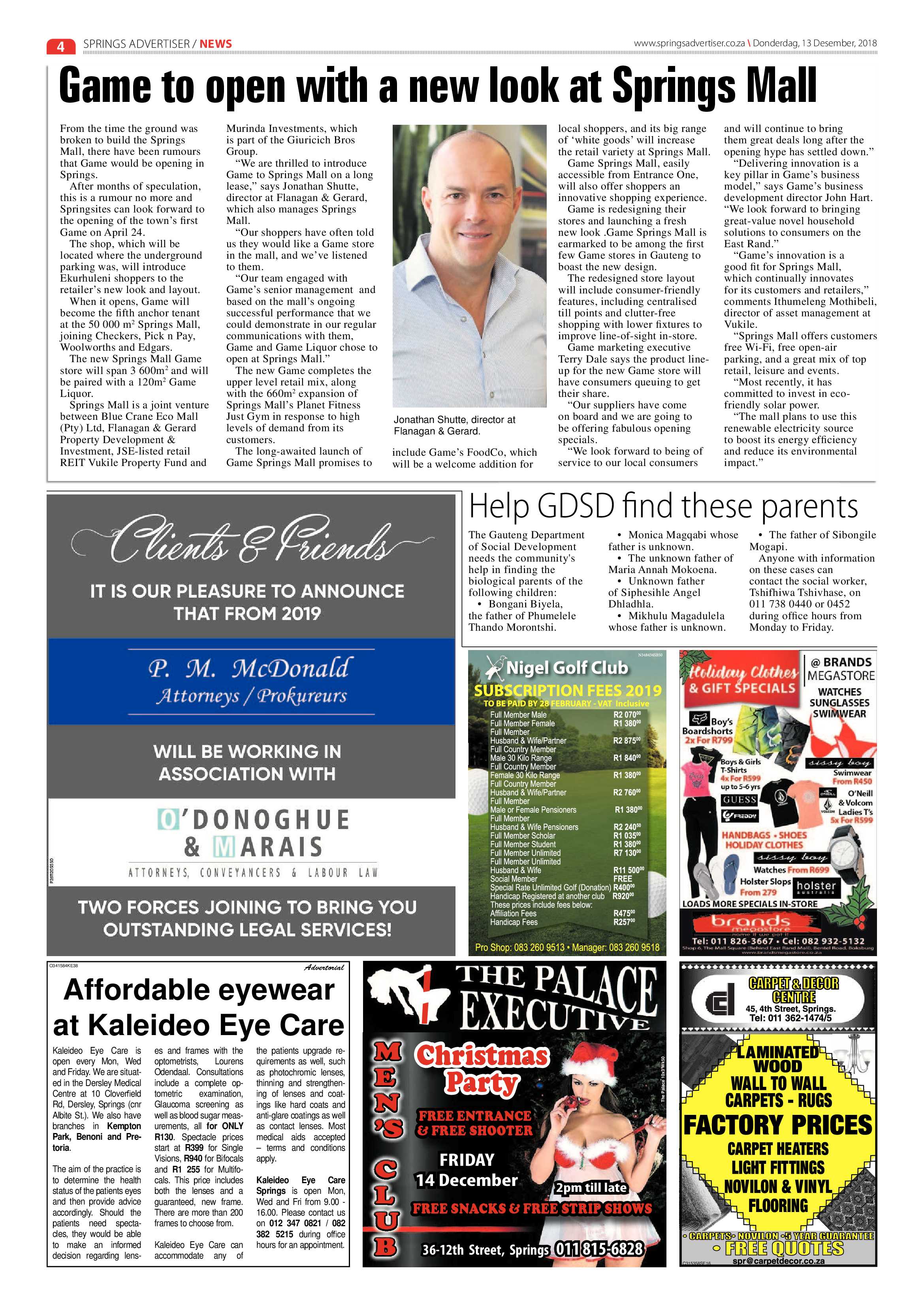 Springs Advertiser 13 December 2018 page 4