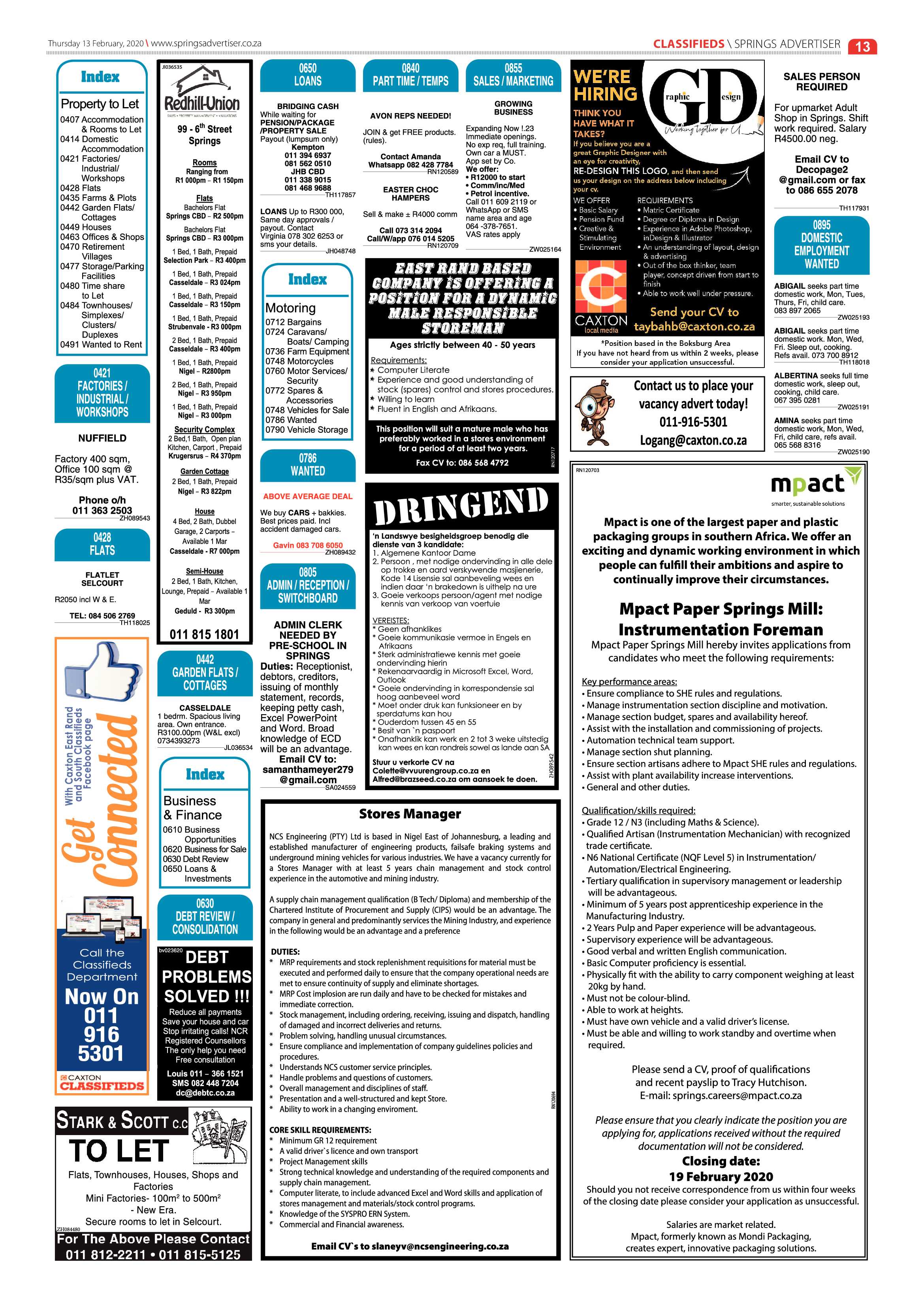 Springs Advertiser 13 February 2020 page 13