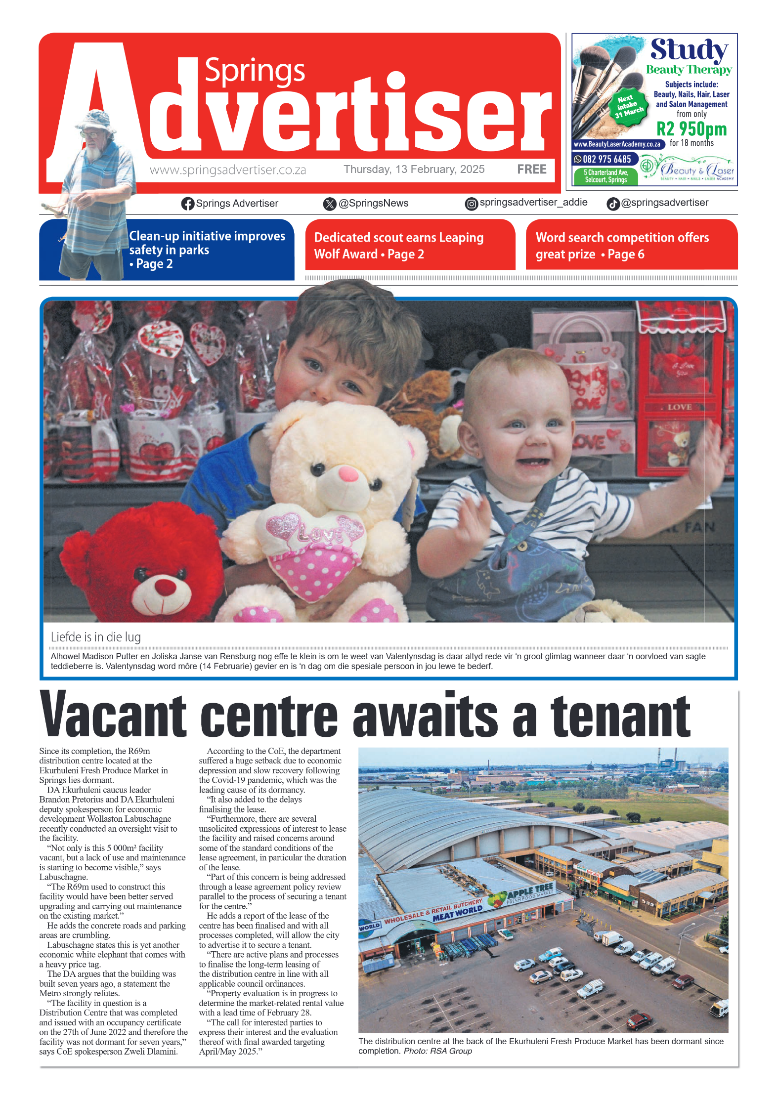 Springs Advertiser 13 February 2025 page 1