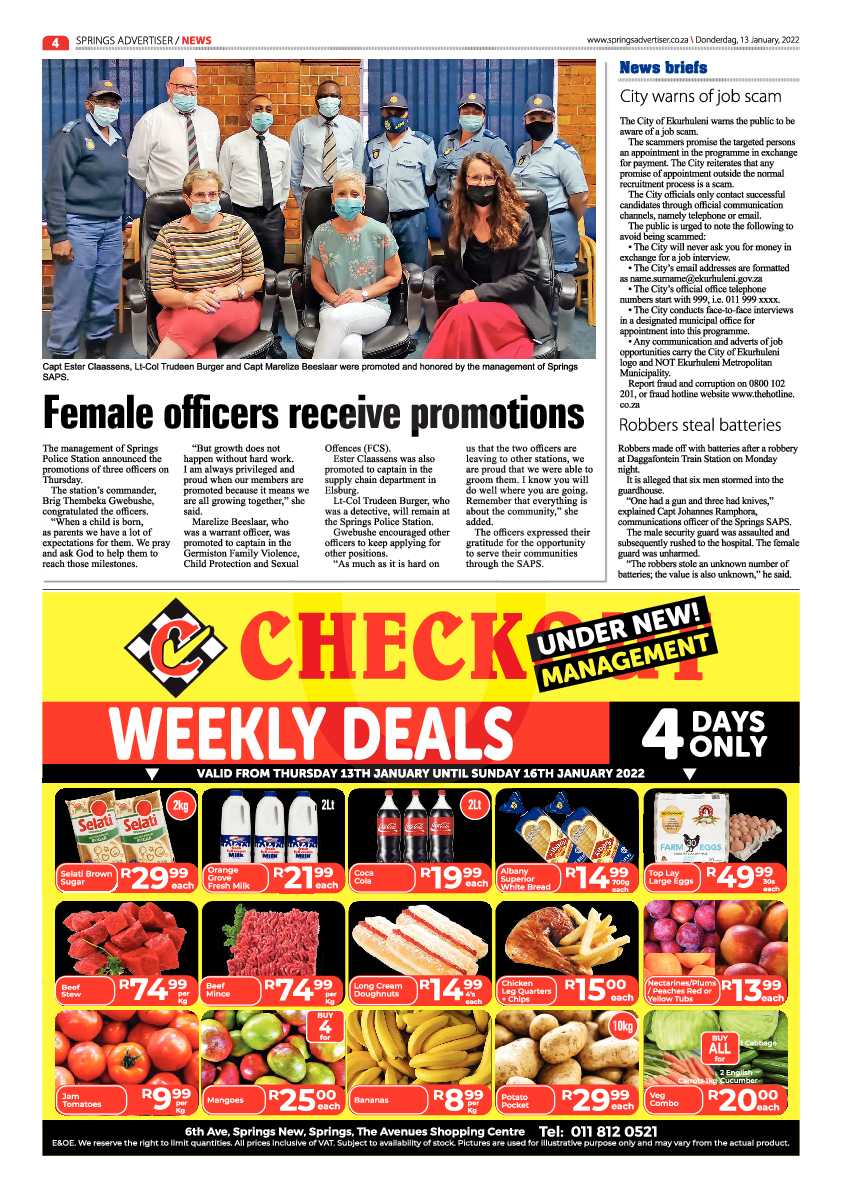 Springs Advertiser 13 January 2022 page 4