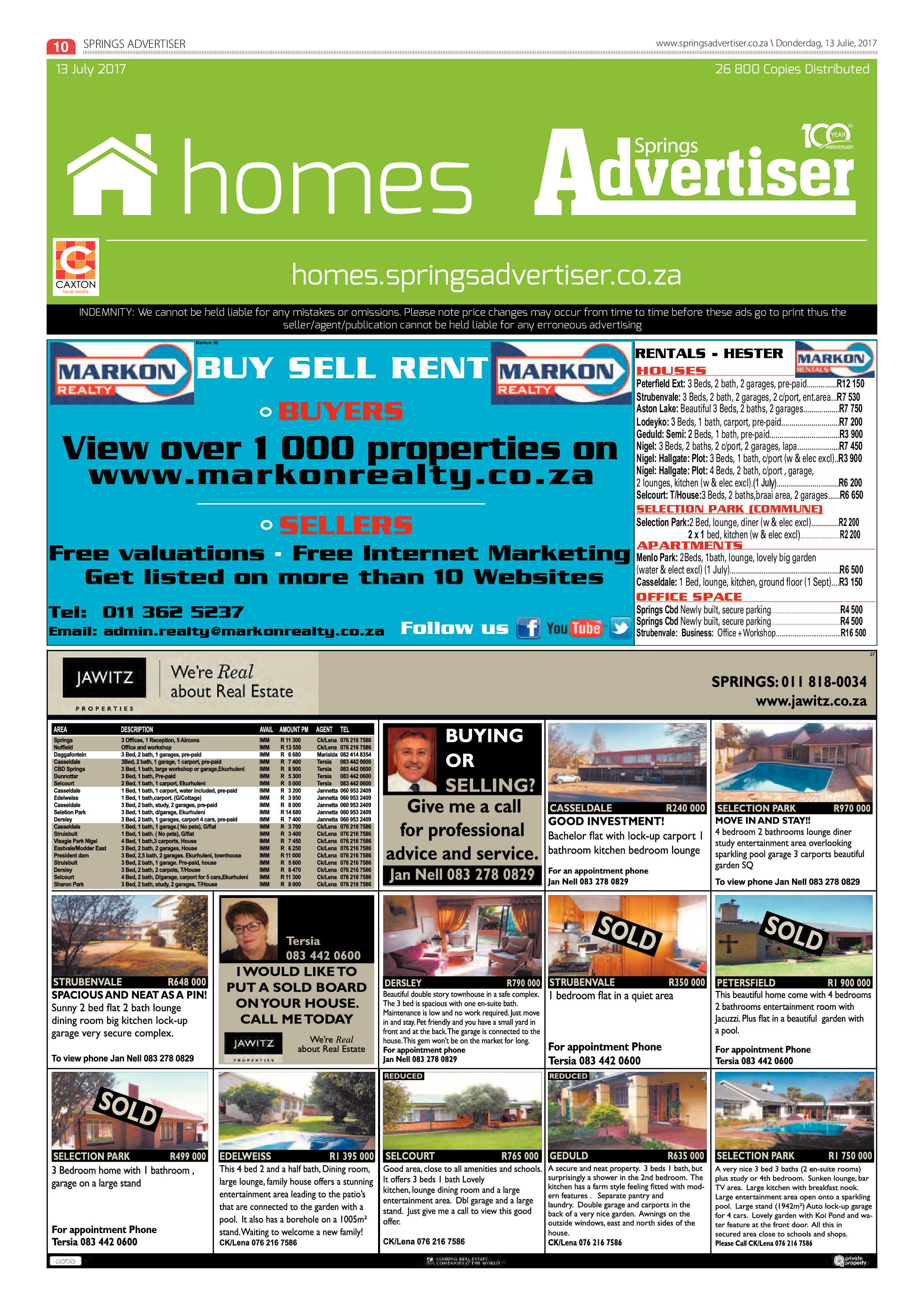 Springs Advertiser 13 July 2017 page 10