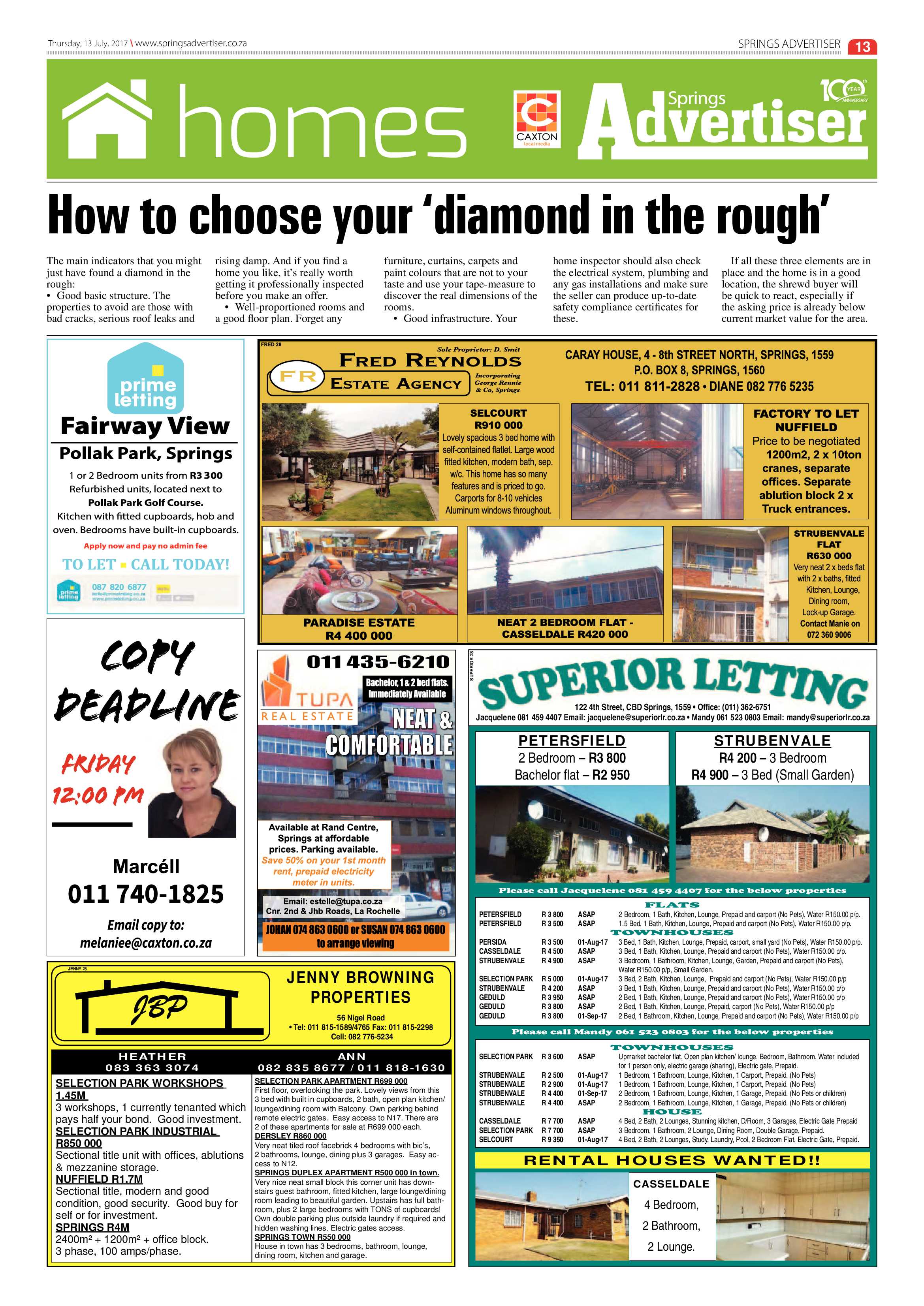 Springs Advertiser 13 July 2017 page 13