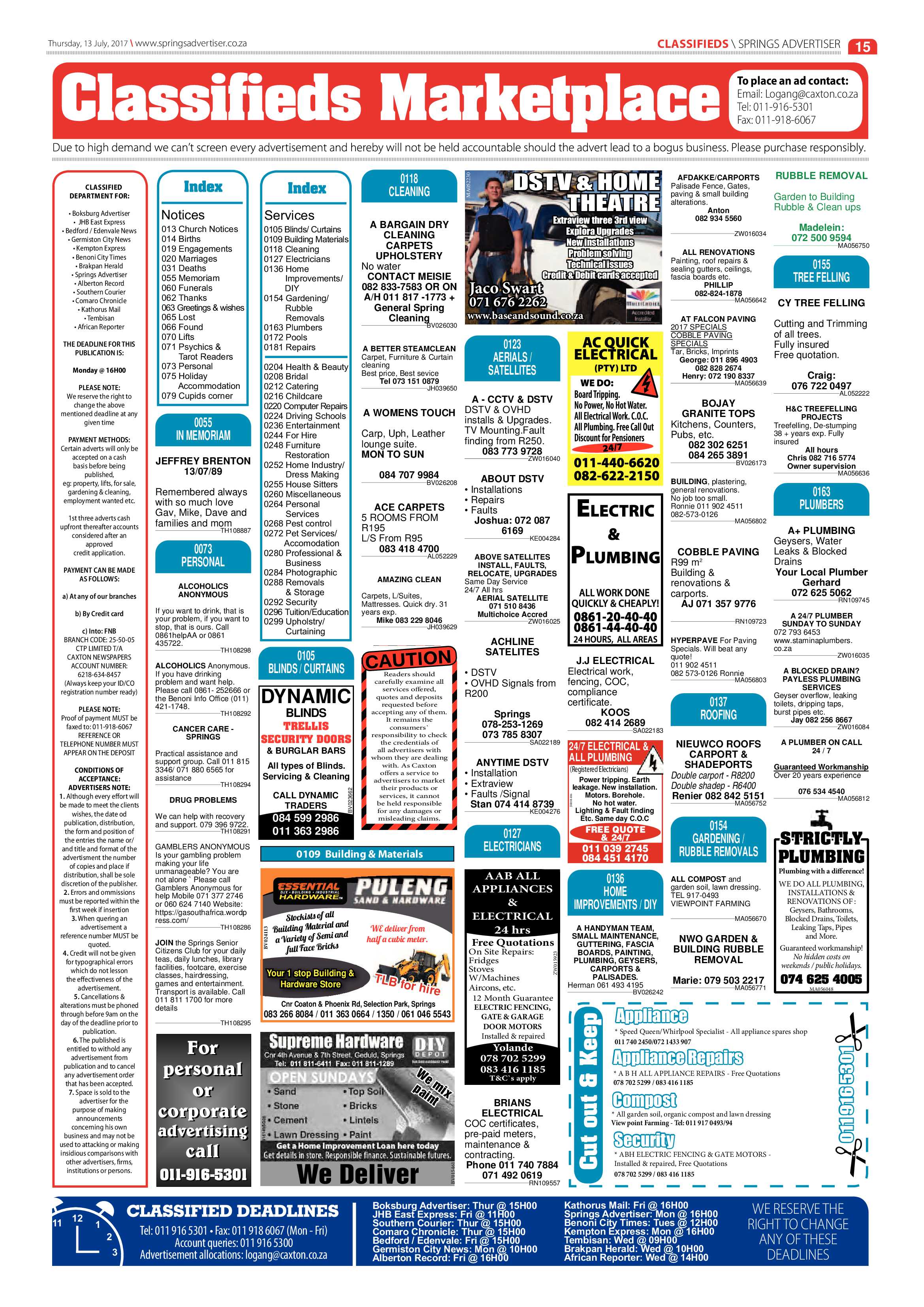 Springs Advertiser 13 July 2017 page 15