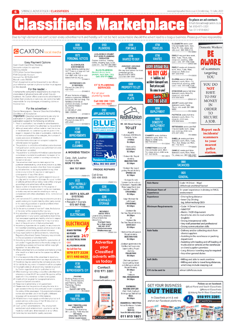 Springs Advertiser 13 July 2023 page 6