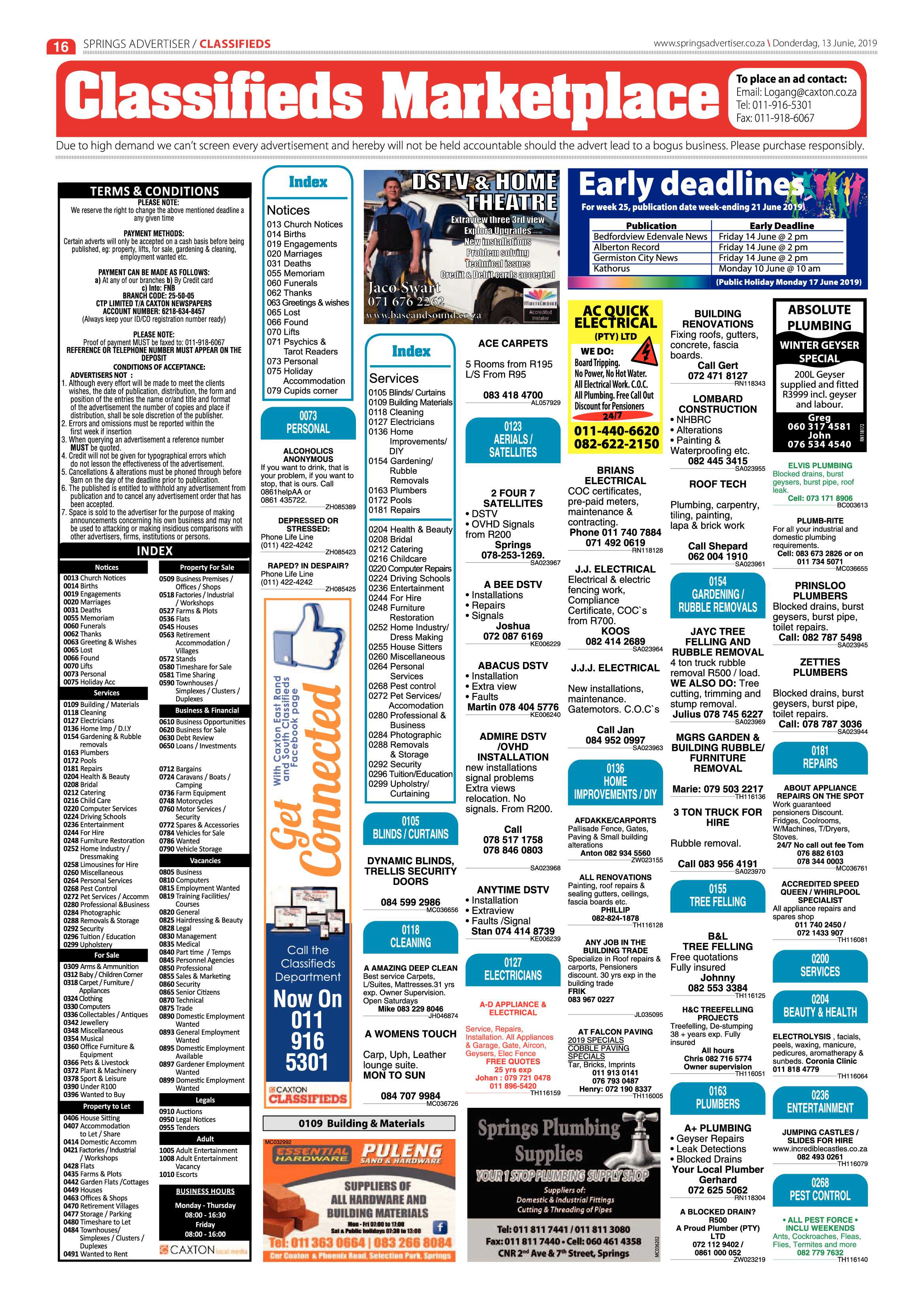 Springs Advertiser 13 June 2019 page 16