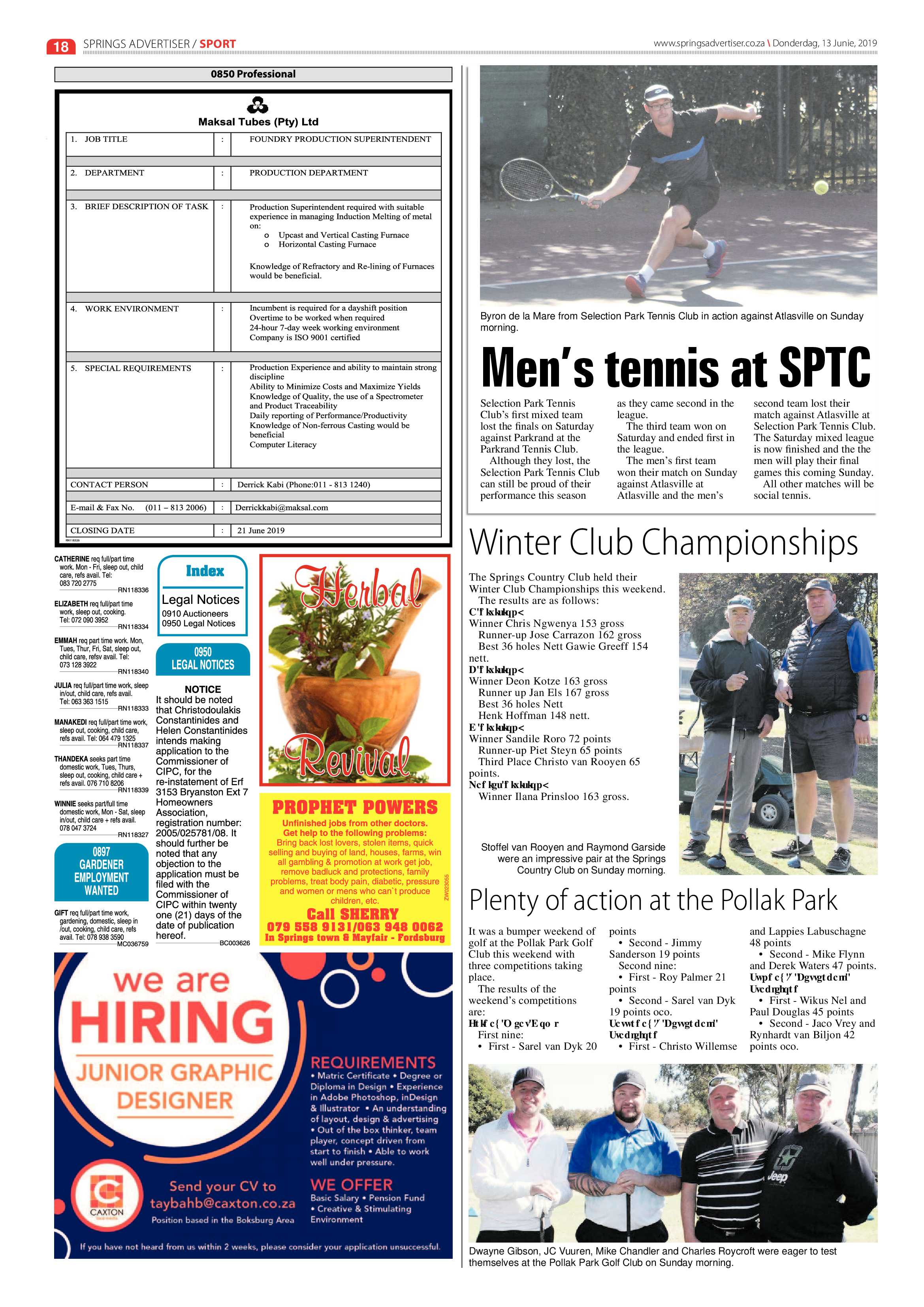 Springs Advertiser 13 June 2019 page 18