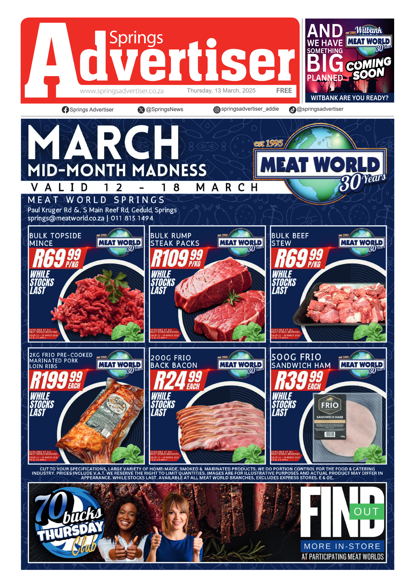 Springs Advertiser 13 March 2025 page 1