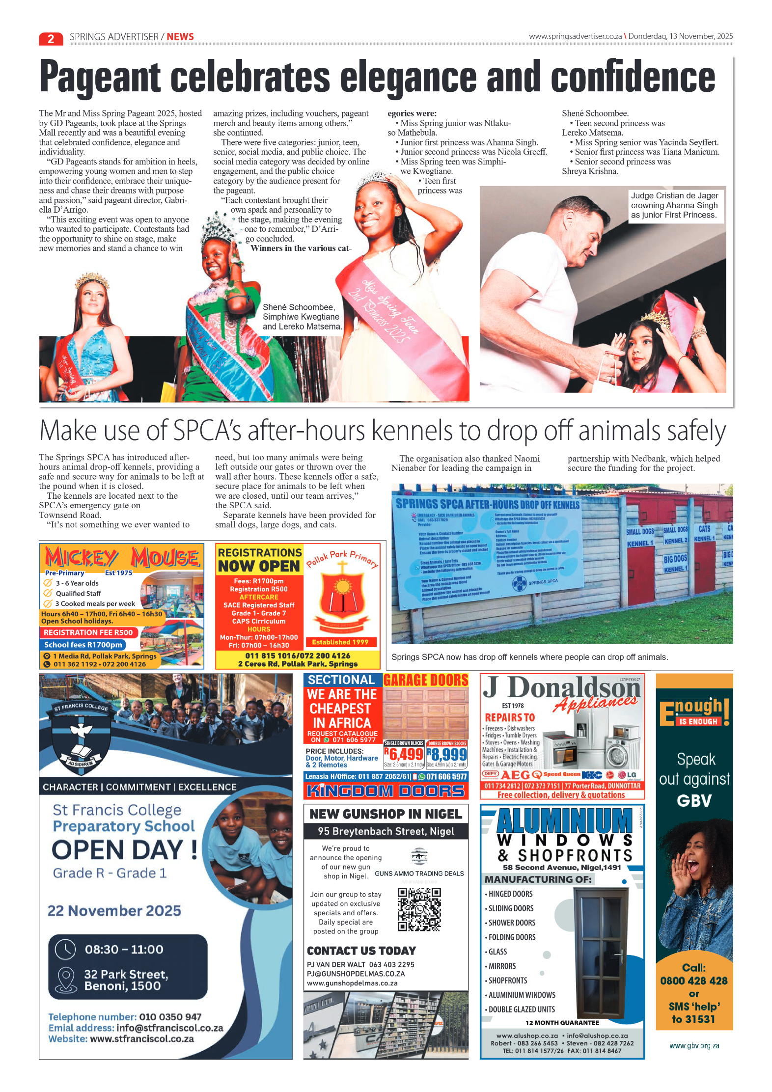 Springs Advertiser 13 November 2025 page 4