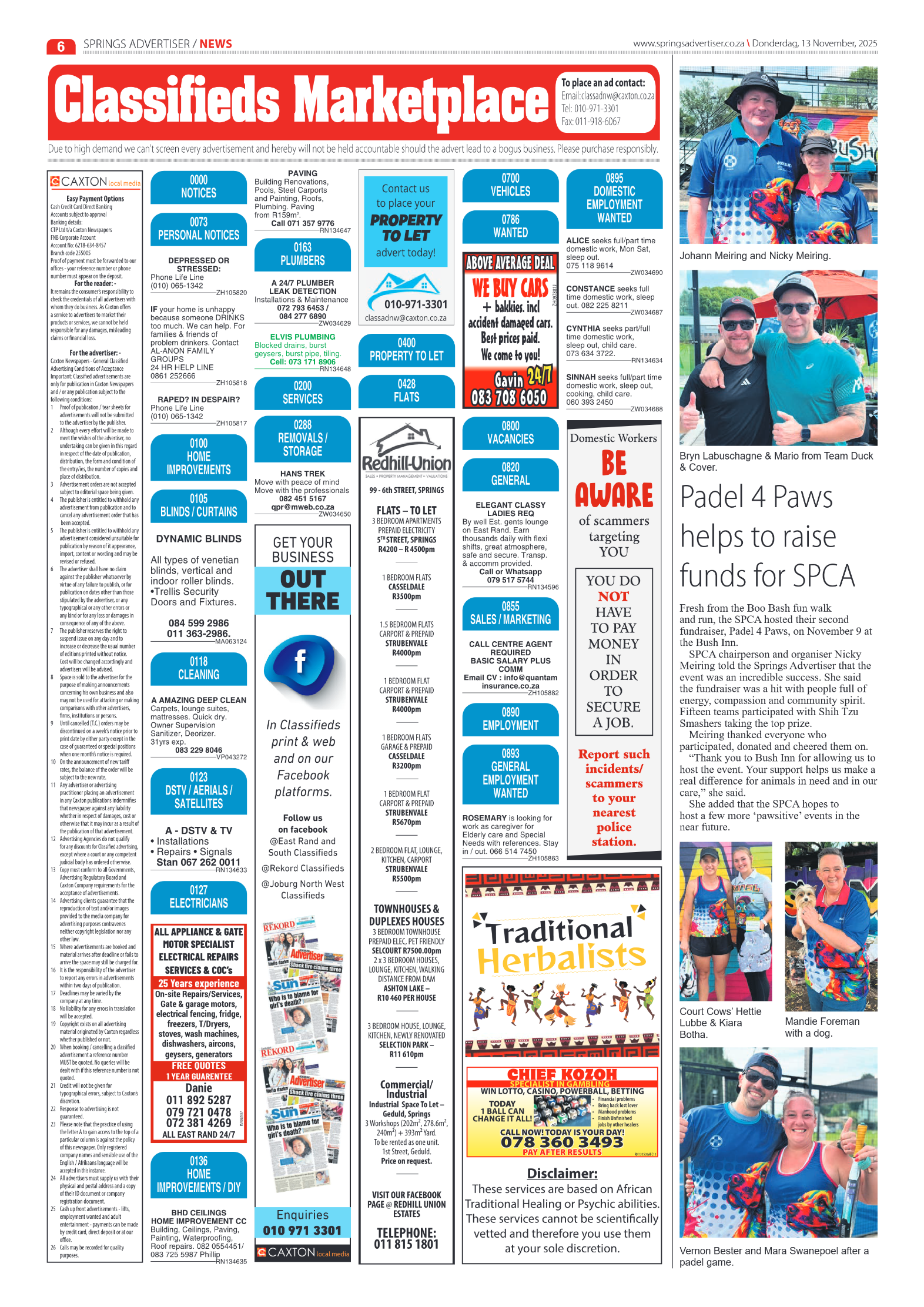 Springs Advertiser 13 November 2025 page 8