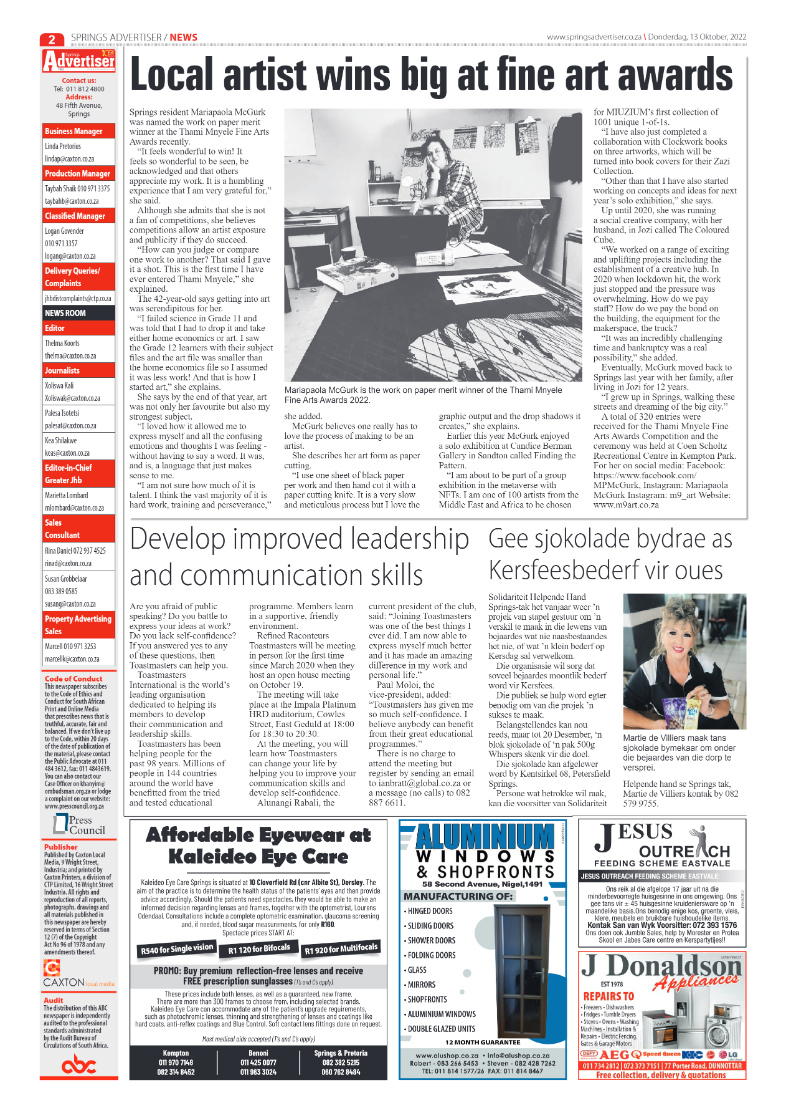 Springs Advertiser 13 October 2022 page 2