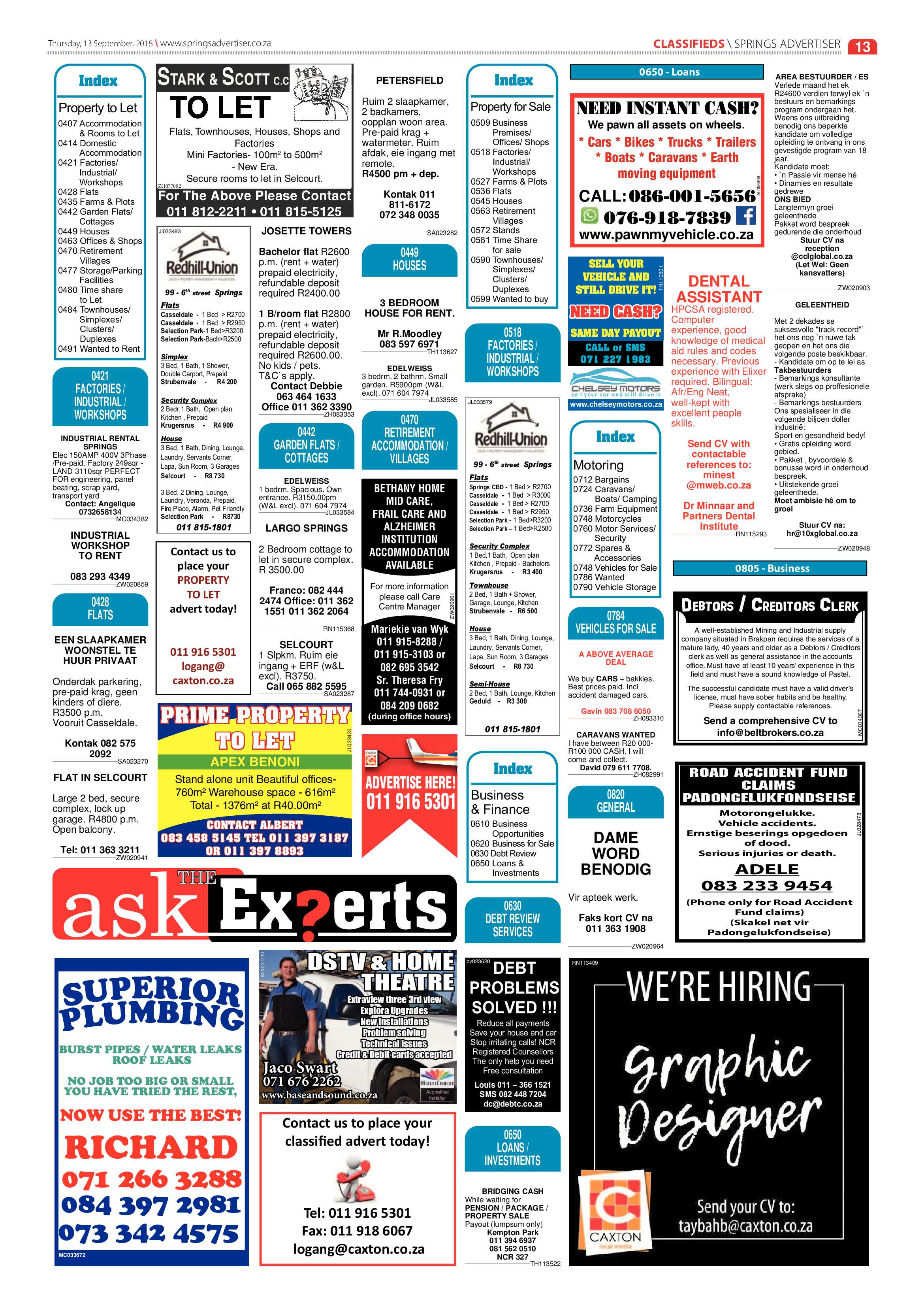 Springs Advertiser 13 September 2018 page 13