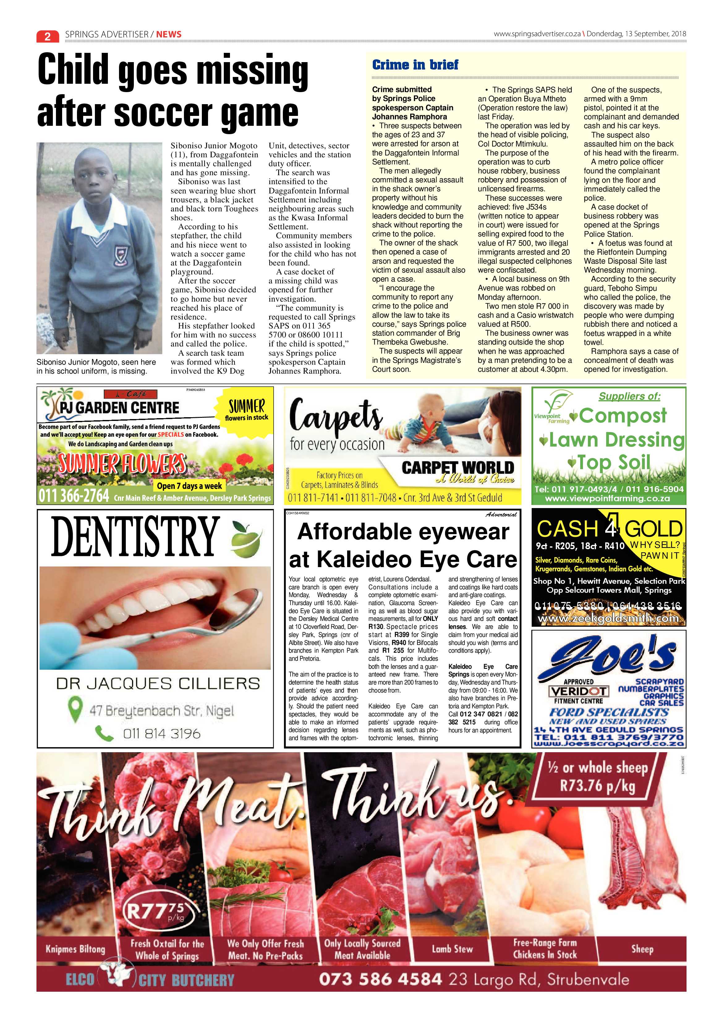 Springs Advertiser 13 September 2018 page 2