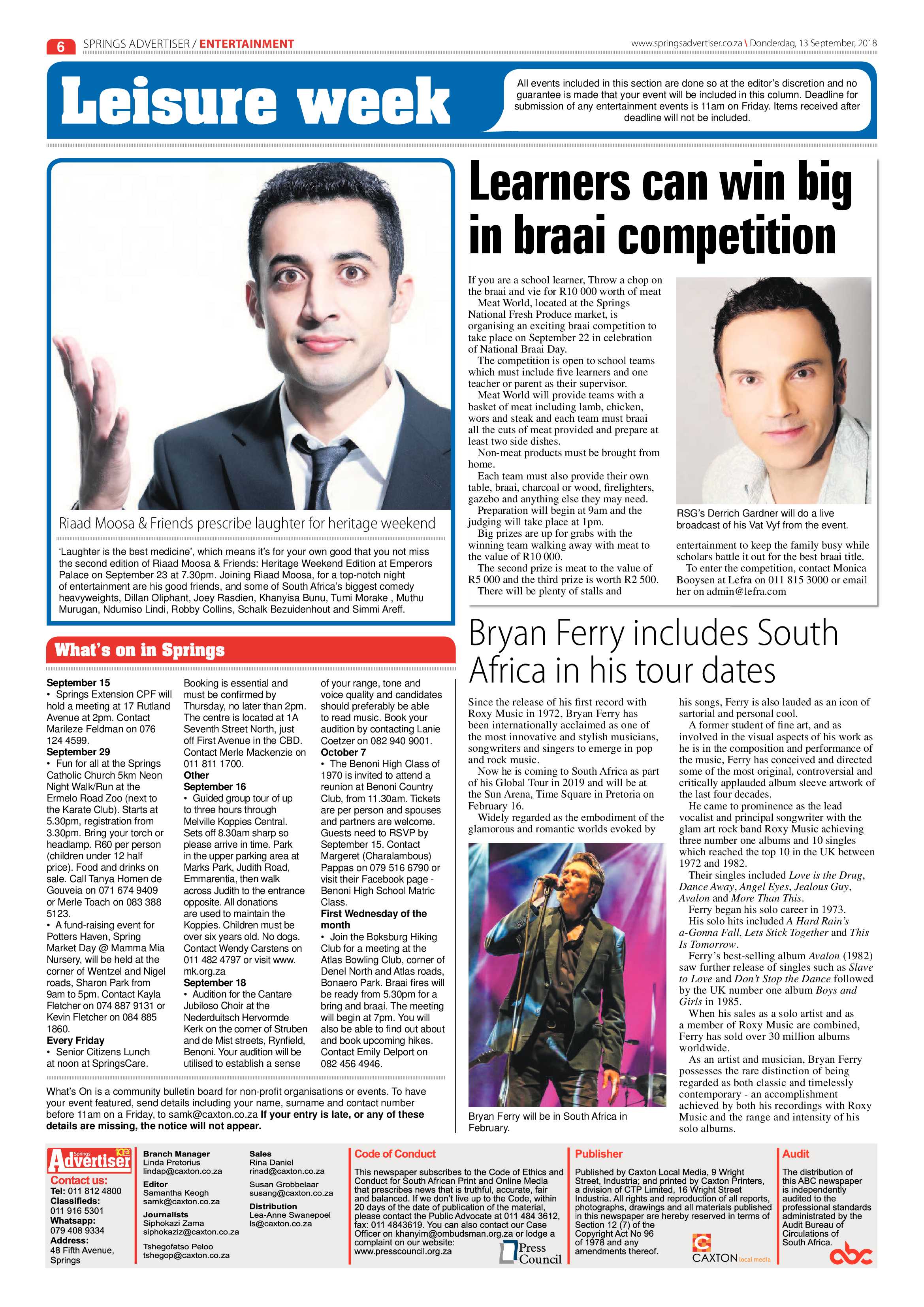 Springs Advertiser 13 September 2018 page 6