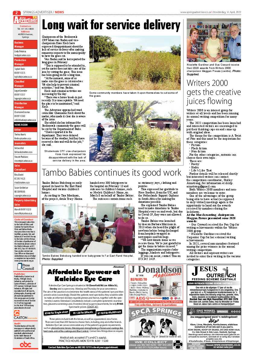 Springs Advertiser 14 April 2022 page 2