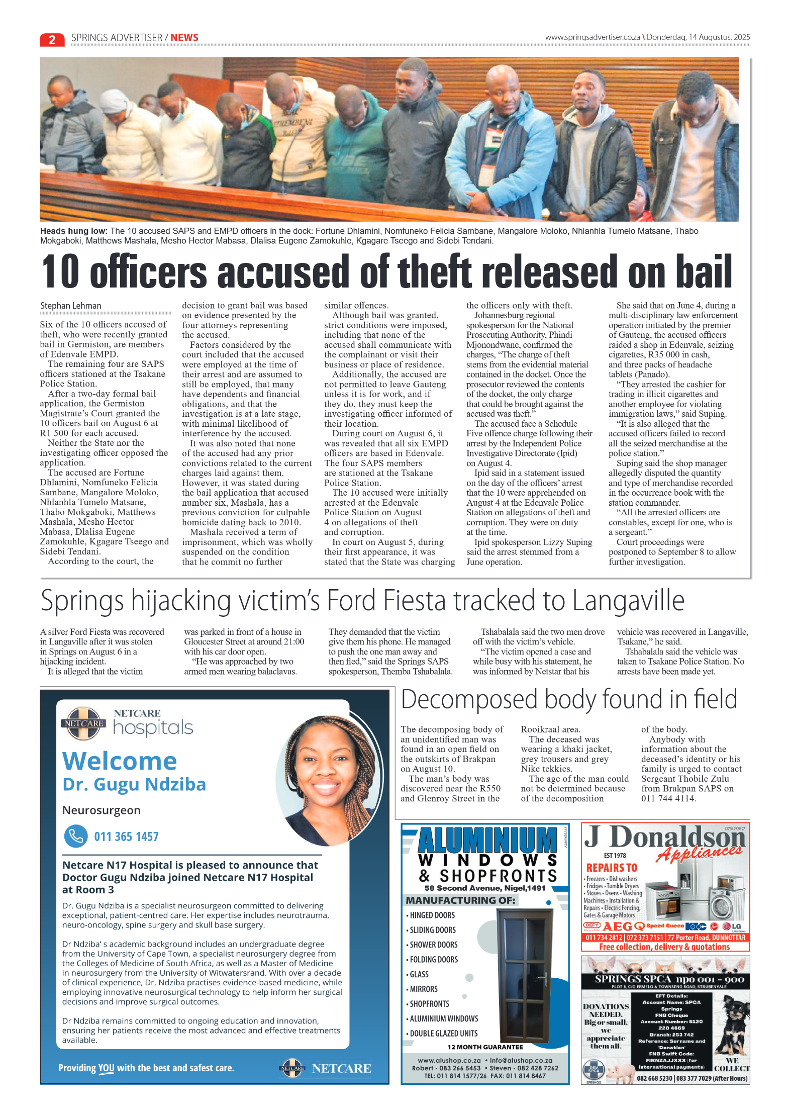 Springs Advertiser 14 August 2025 page 4